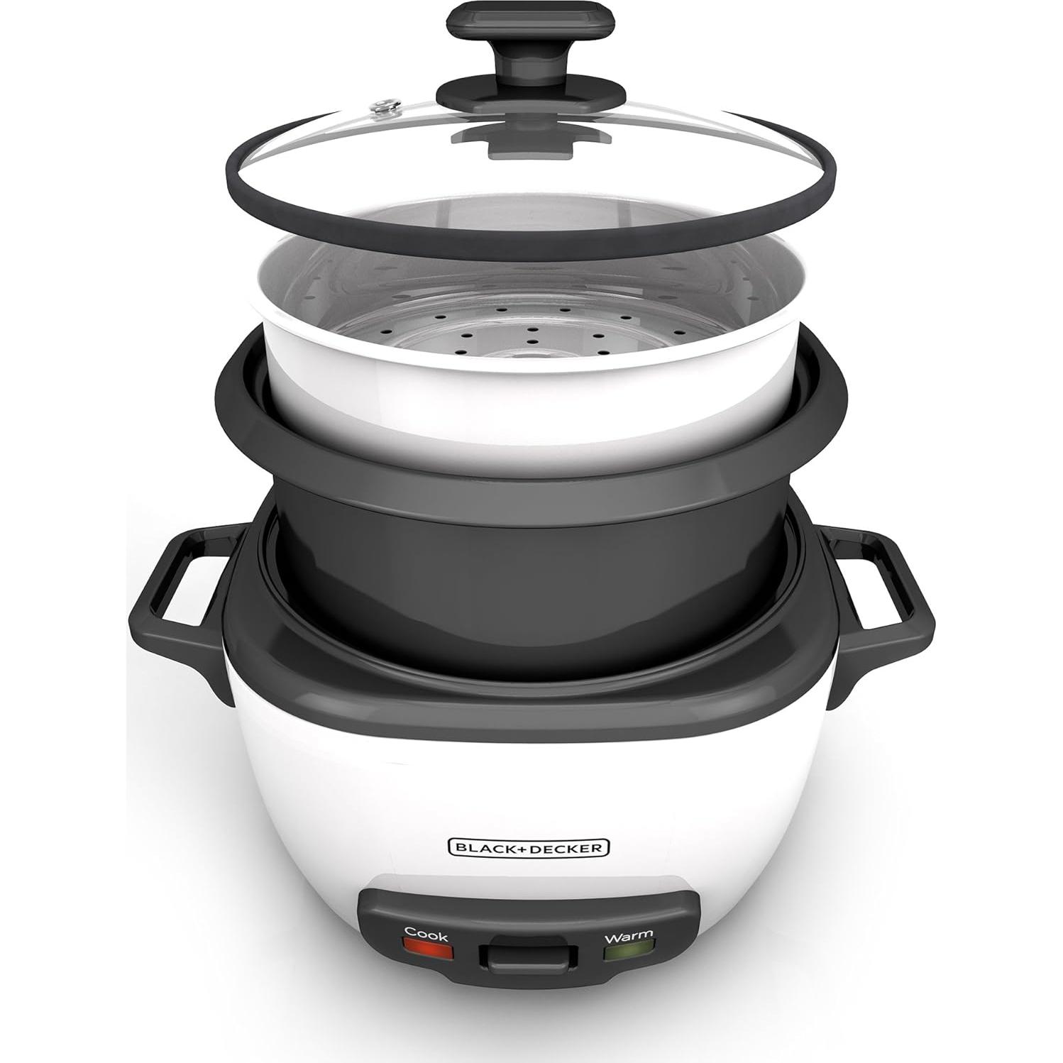 Cocina de Arroz BLACK+DECKER 16 Tazas, Cesta Vapor
