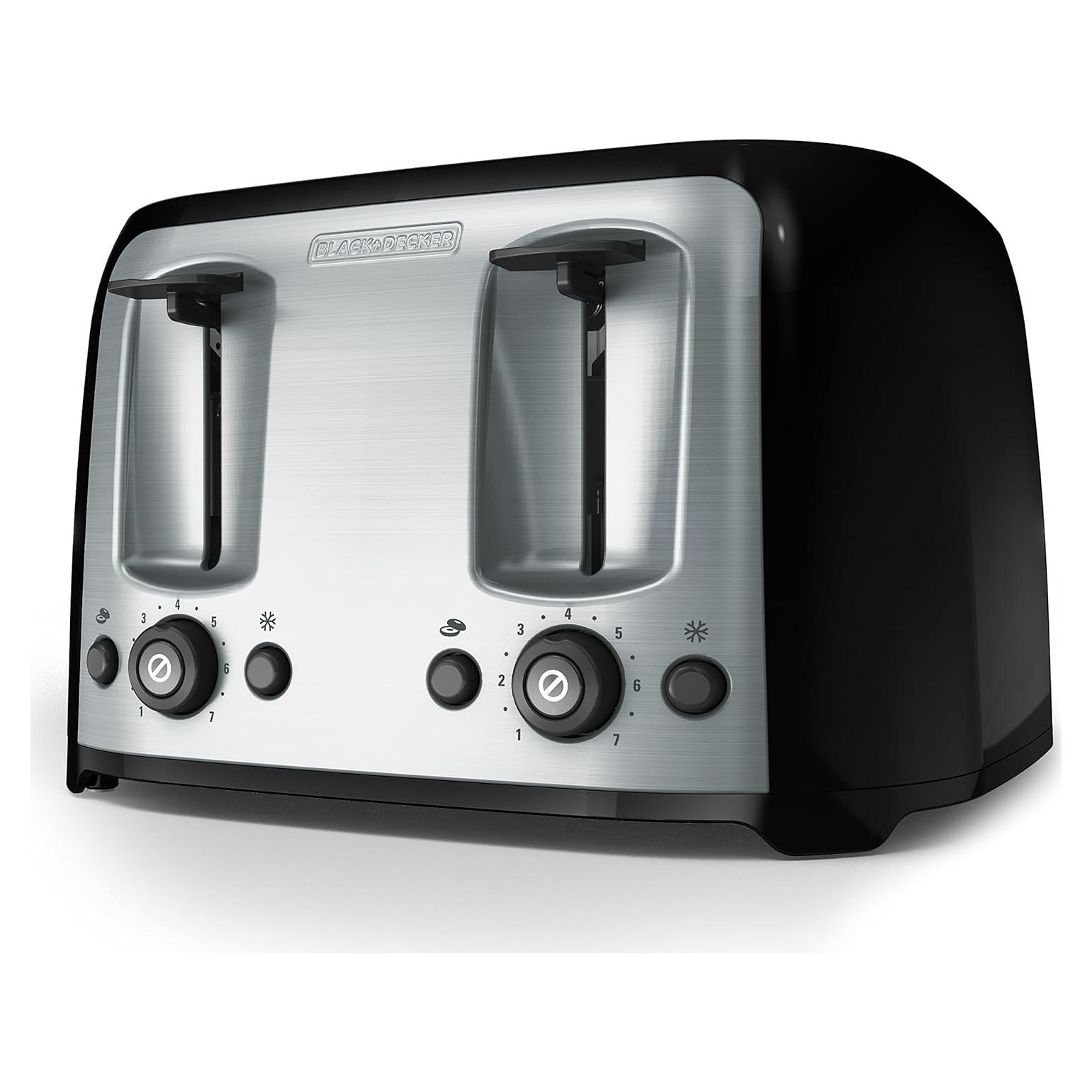 Tostadora BLACK+DECKER 4 Rebanadas 1400W Ranuras Anchas