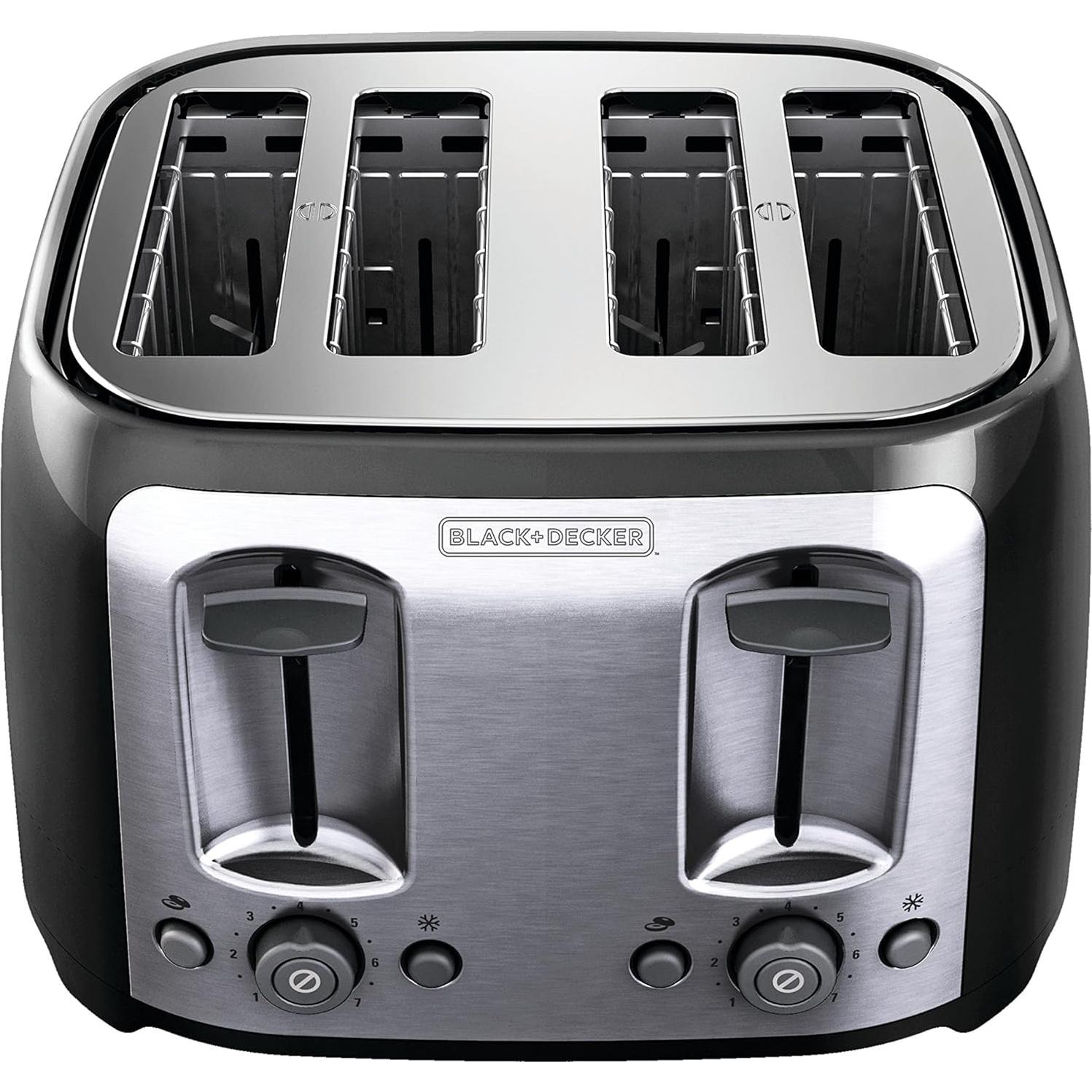 Tostadora BLACK+DECKER 4 Rebanadas 1400W Ranuras Anchas