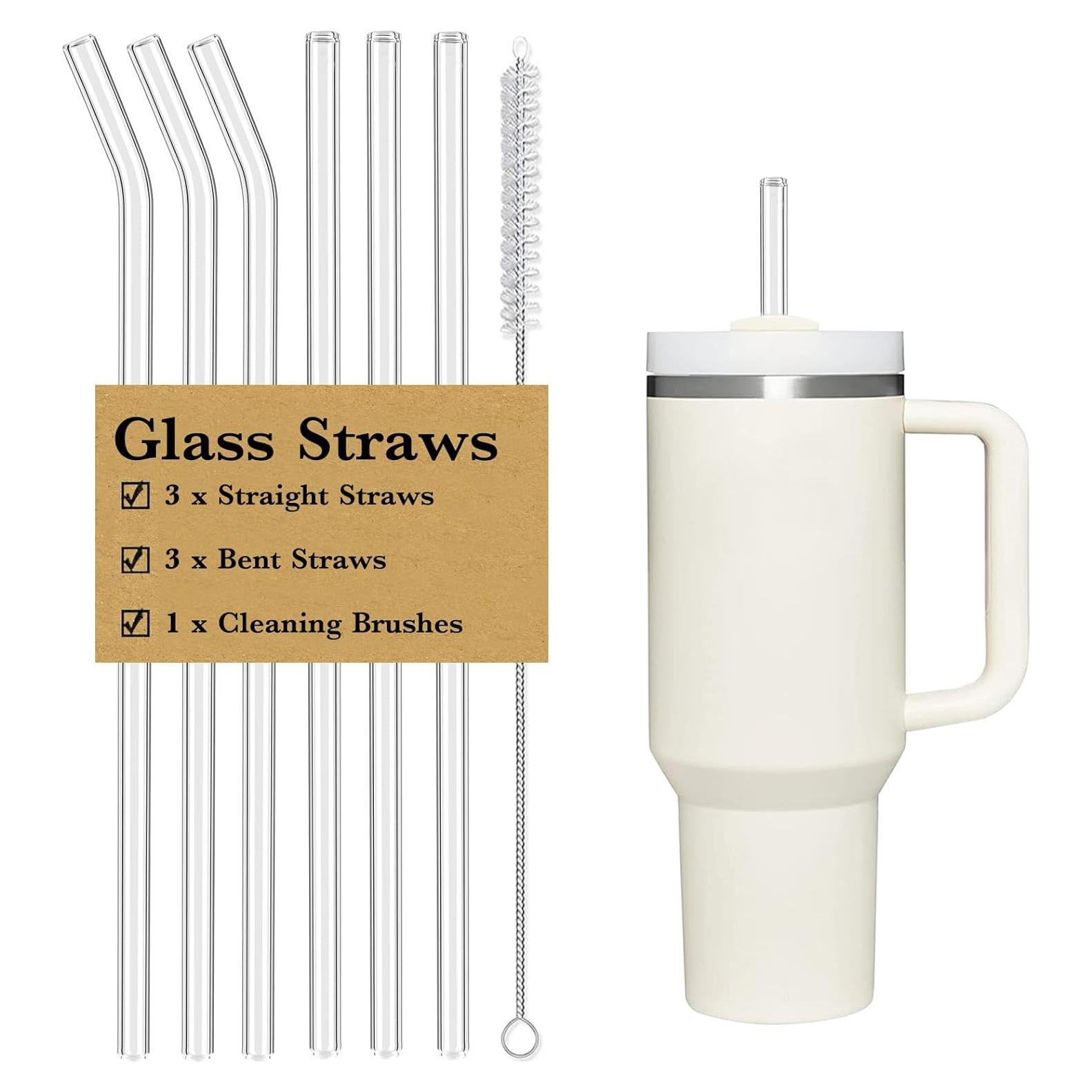 Popotes de Vidrio Reutilizables CteaTs para Taza Stanley 30/40 oz