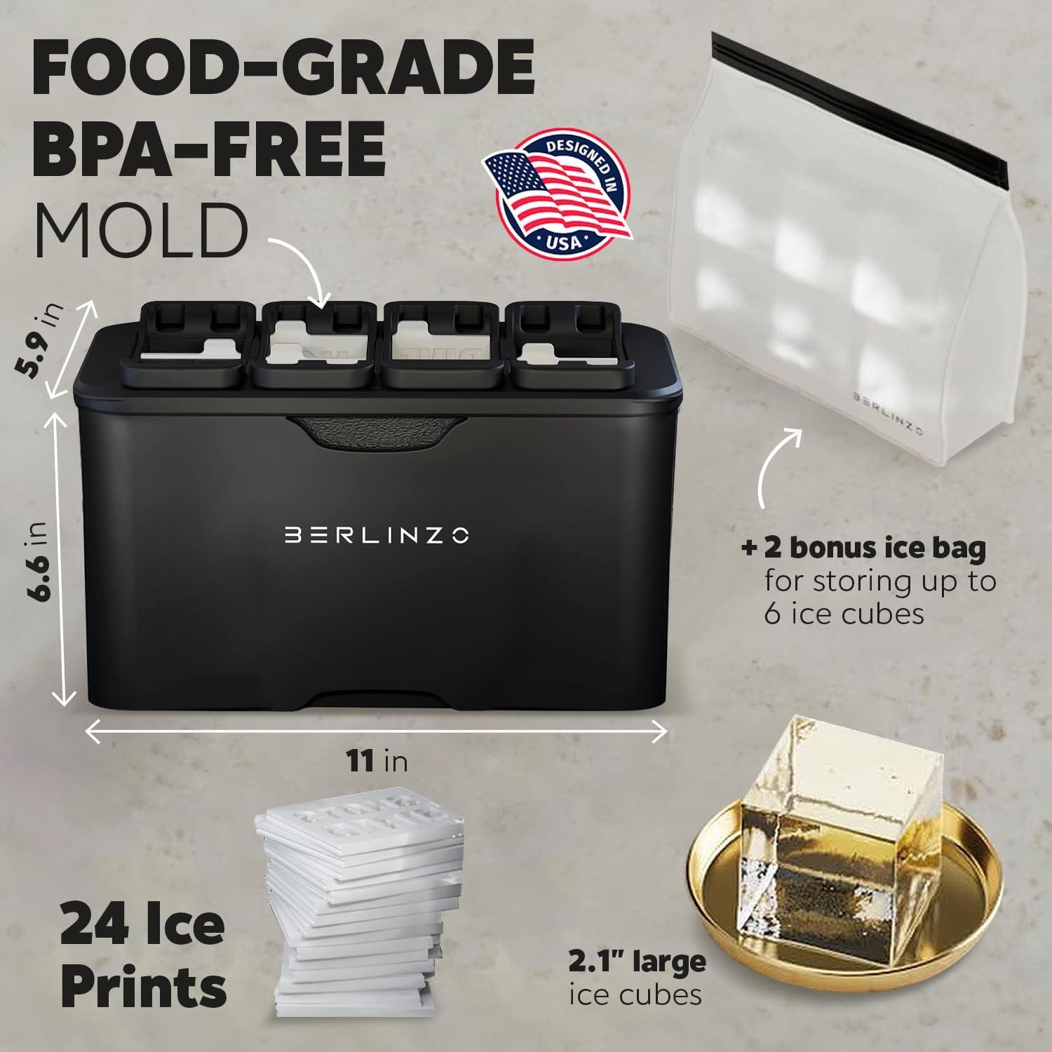 Molde de Hielo Claro Berlinzo - 8 Cubos de 5,08 cm