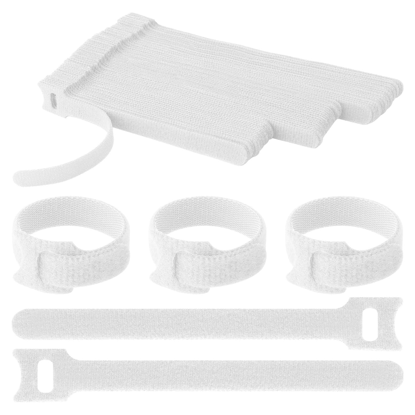 Bridas Reutilizables PASOW 60pcs Microfibra 15/18/20 cm Blanco