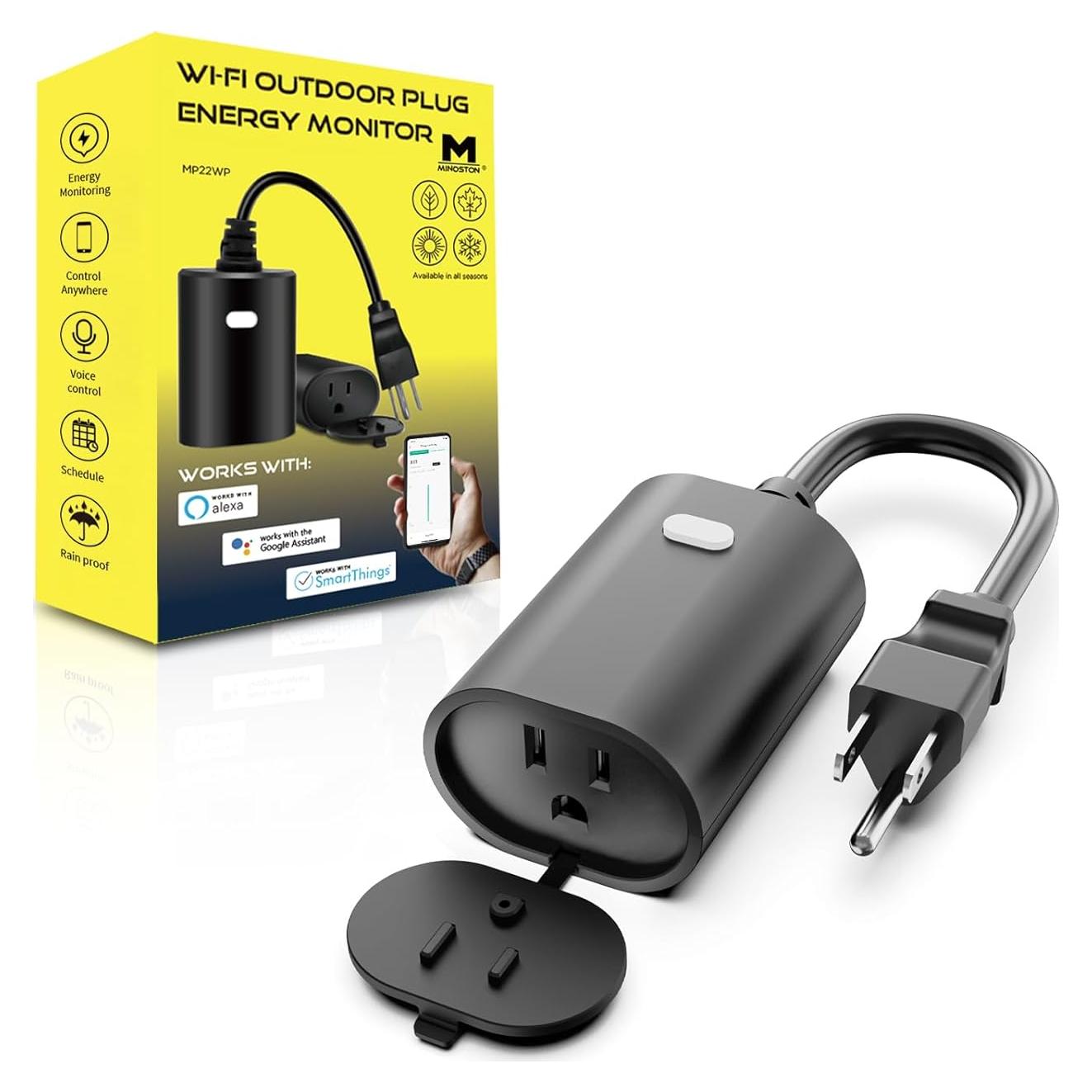 Enchufe Inteligente Exterior Minoston IP65 15A WiFi Control