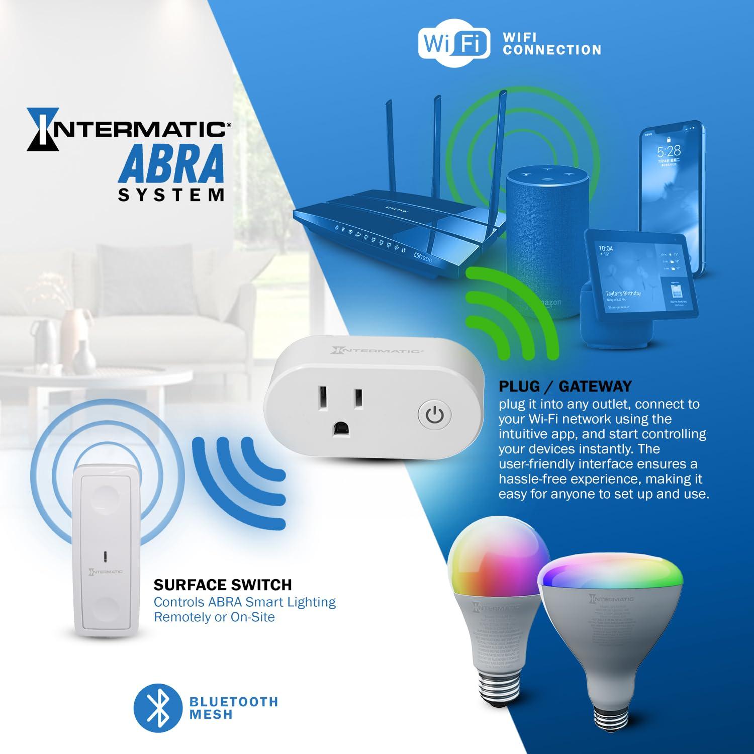 Enchufe Inteligente Intermatic ABRA WiFi y Bluetooth - Control Voz