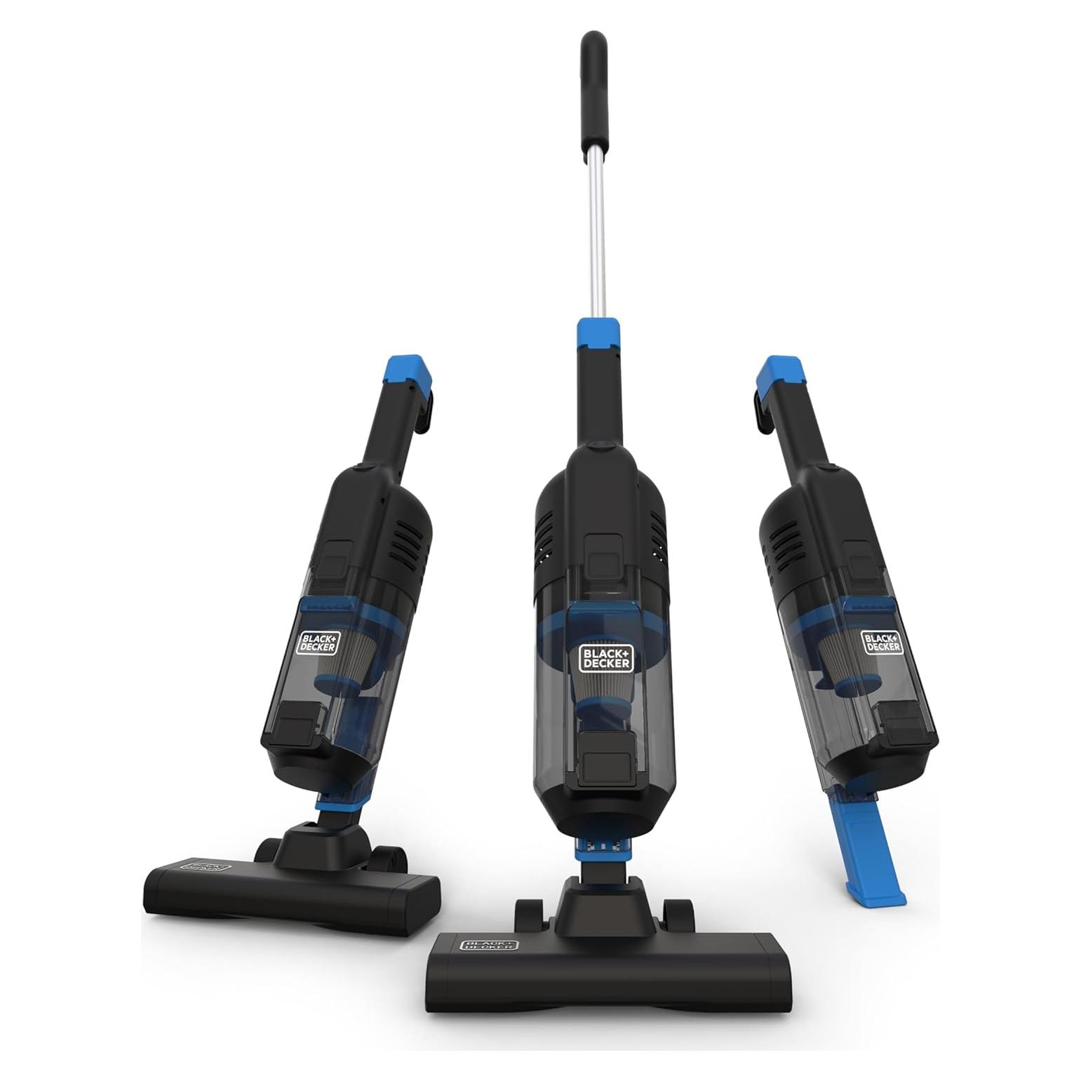 BLACK+DECKER Powerseries Lite Corded 3 in 1 Stick Vacuum, Upright to Hand-Vac Multi Surface, HEPA Filtration, Powerful 12k Pa, Ideal for Hard Floor, Low Carpet, Pet Hair Home & Office use, Black