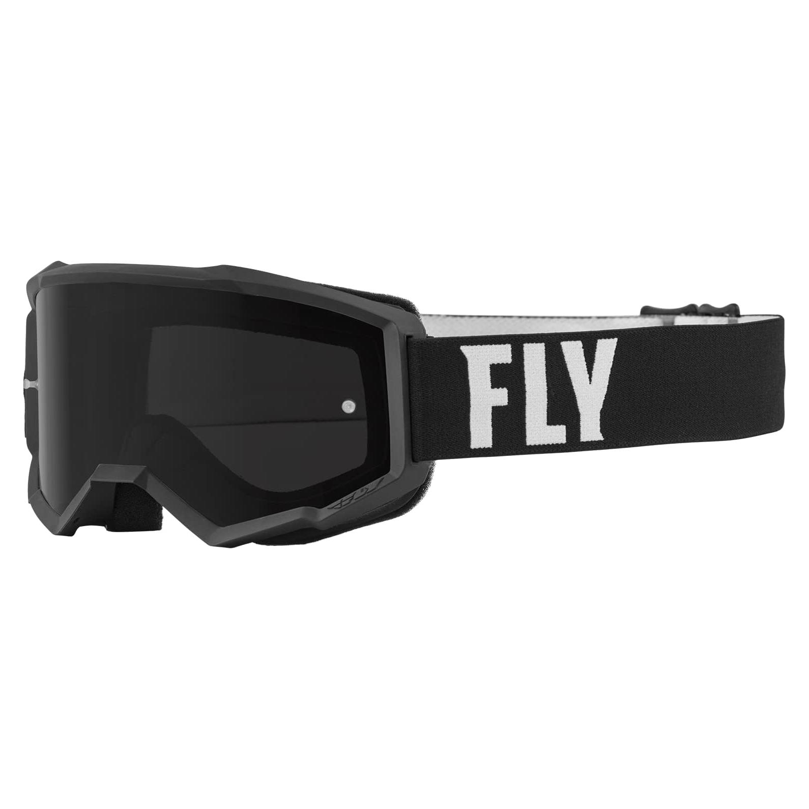 Gafas de Arena Fly Racing Focus Adulto Negro/Blanco Lente Ahumado