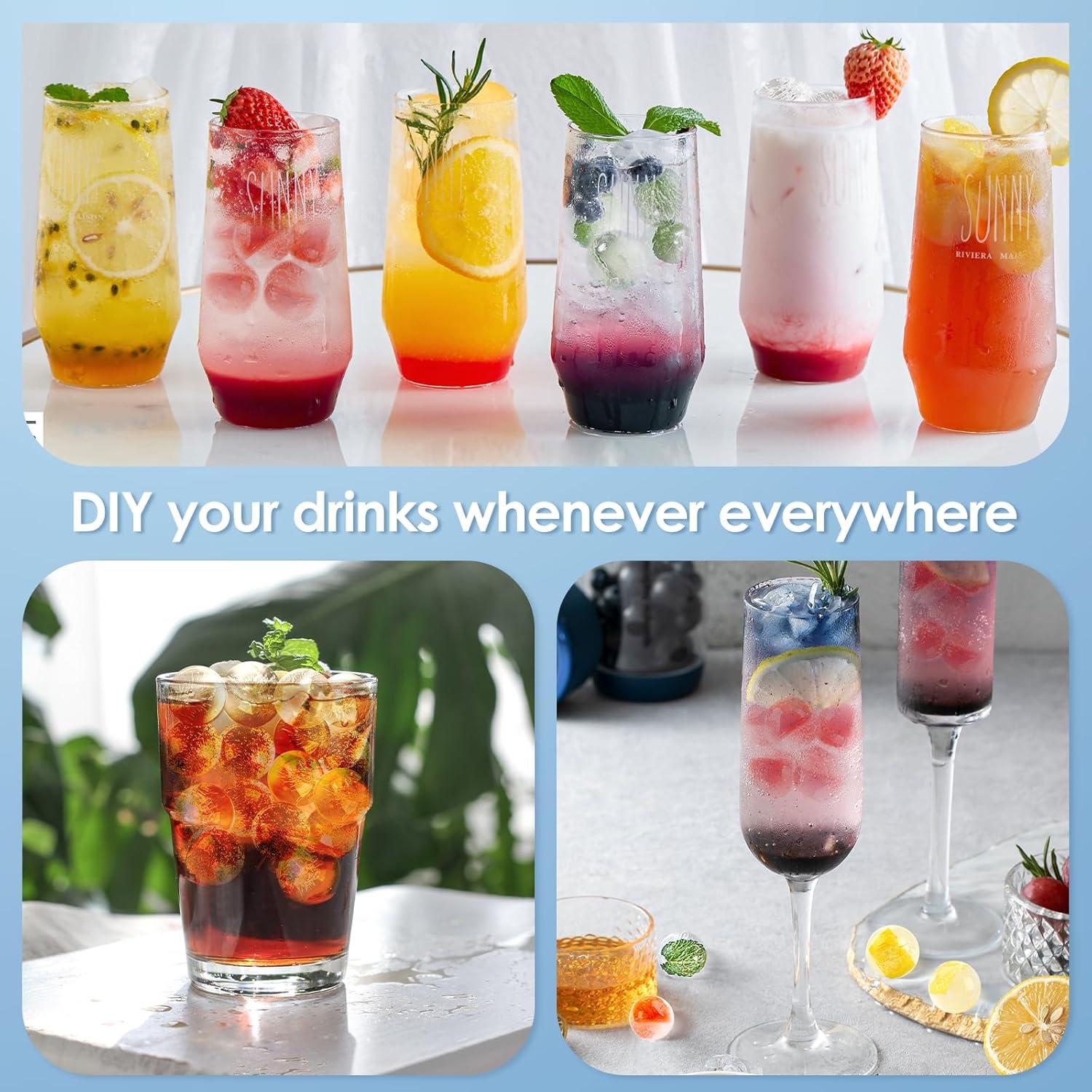 Bandeja de Hielo WIBIMEN Redonda con Tapa y Contenedor Azul