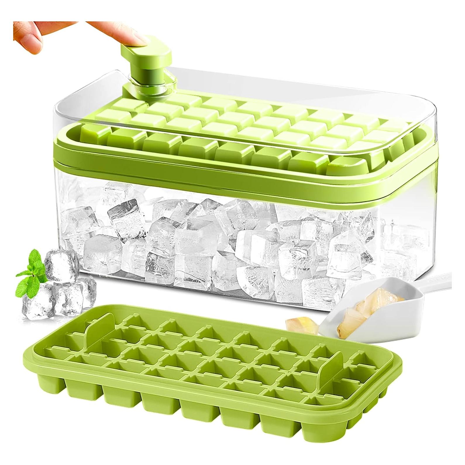 Bandeja de Hielo Doonly GJ3088 con Tapa y 64 Cubos Verde