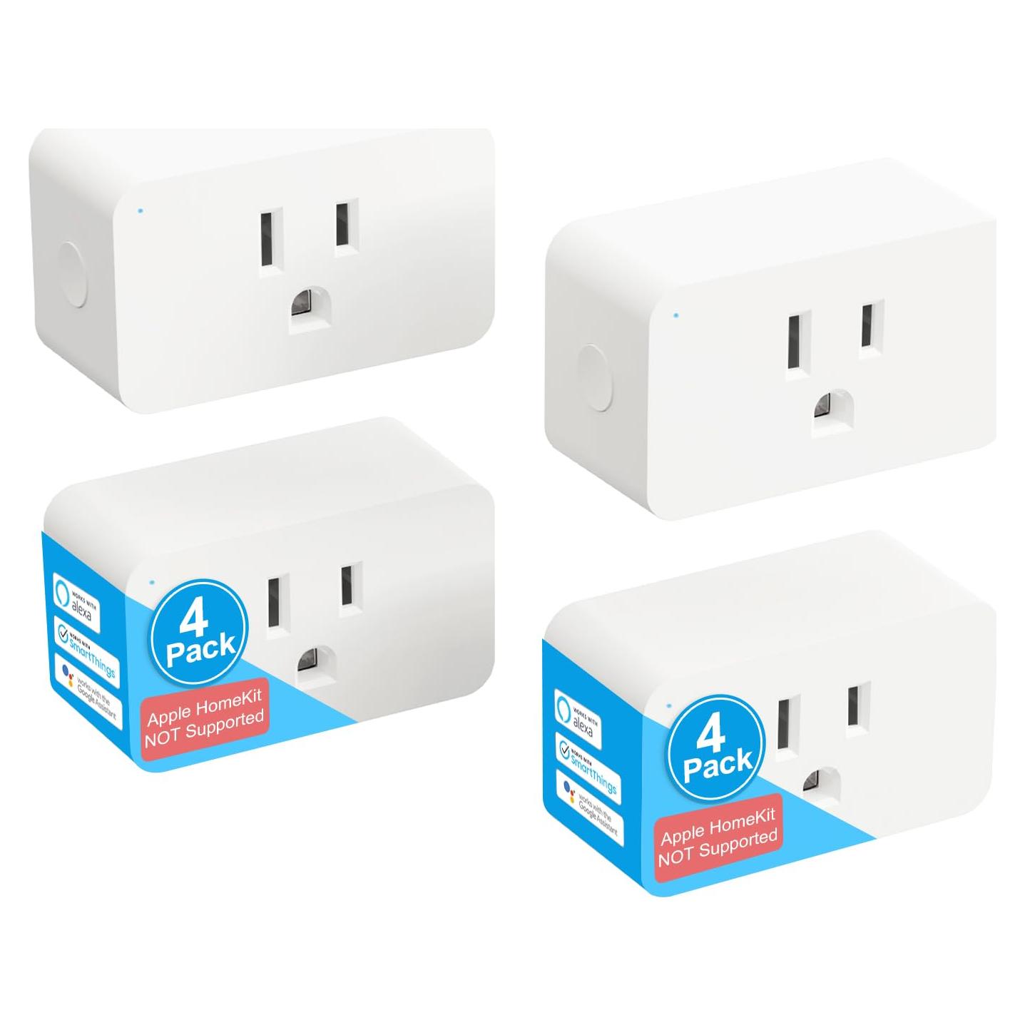 Enchufe Inteligente Nuevo Enchufe Paquete de 4 WiFi 15A