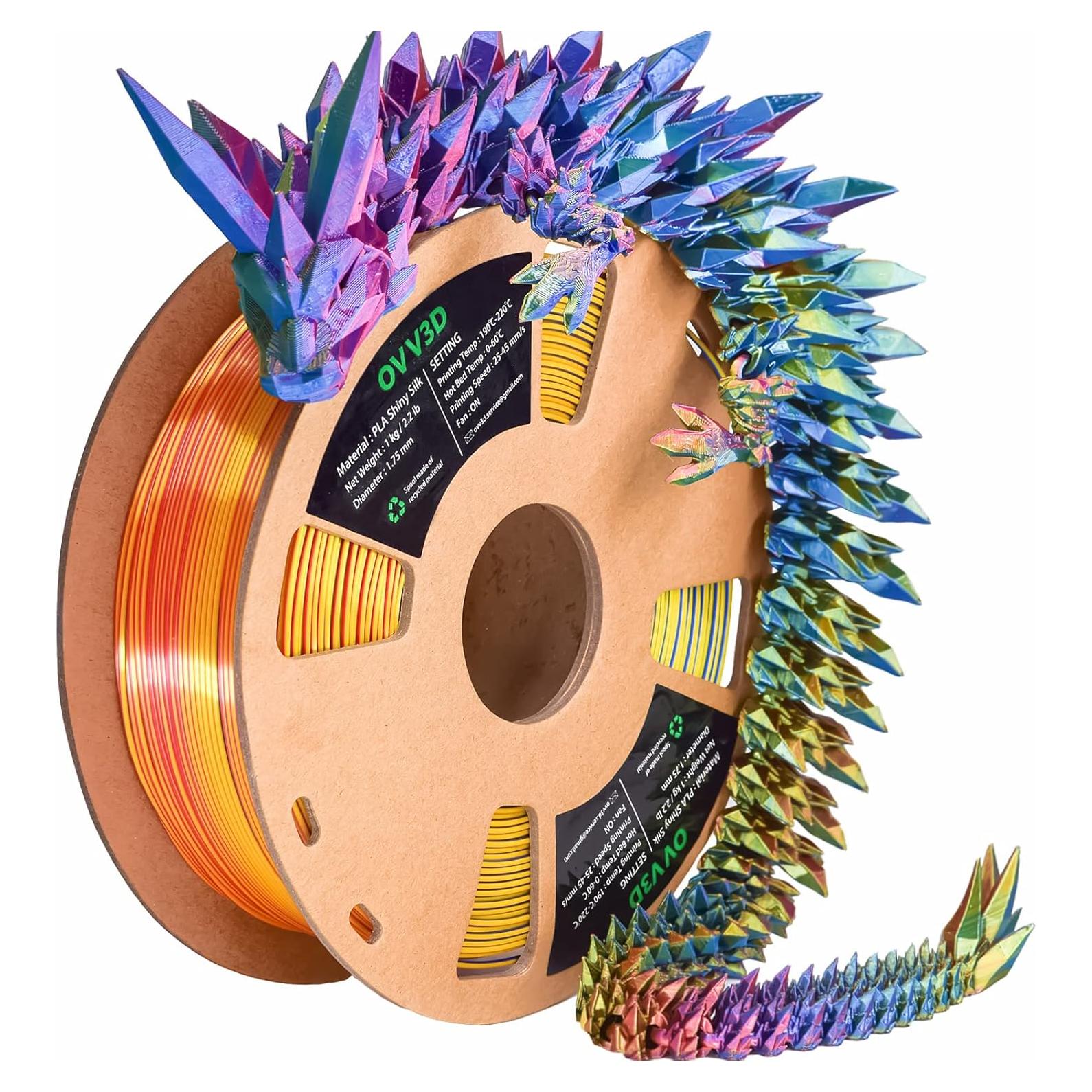 Filamento PLA 1.75mm OVV3D Tri-color Seda 1kg