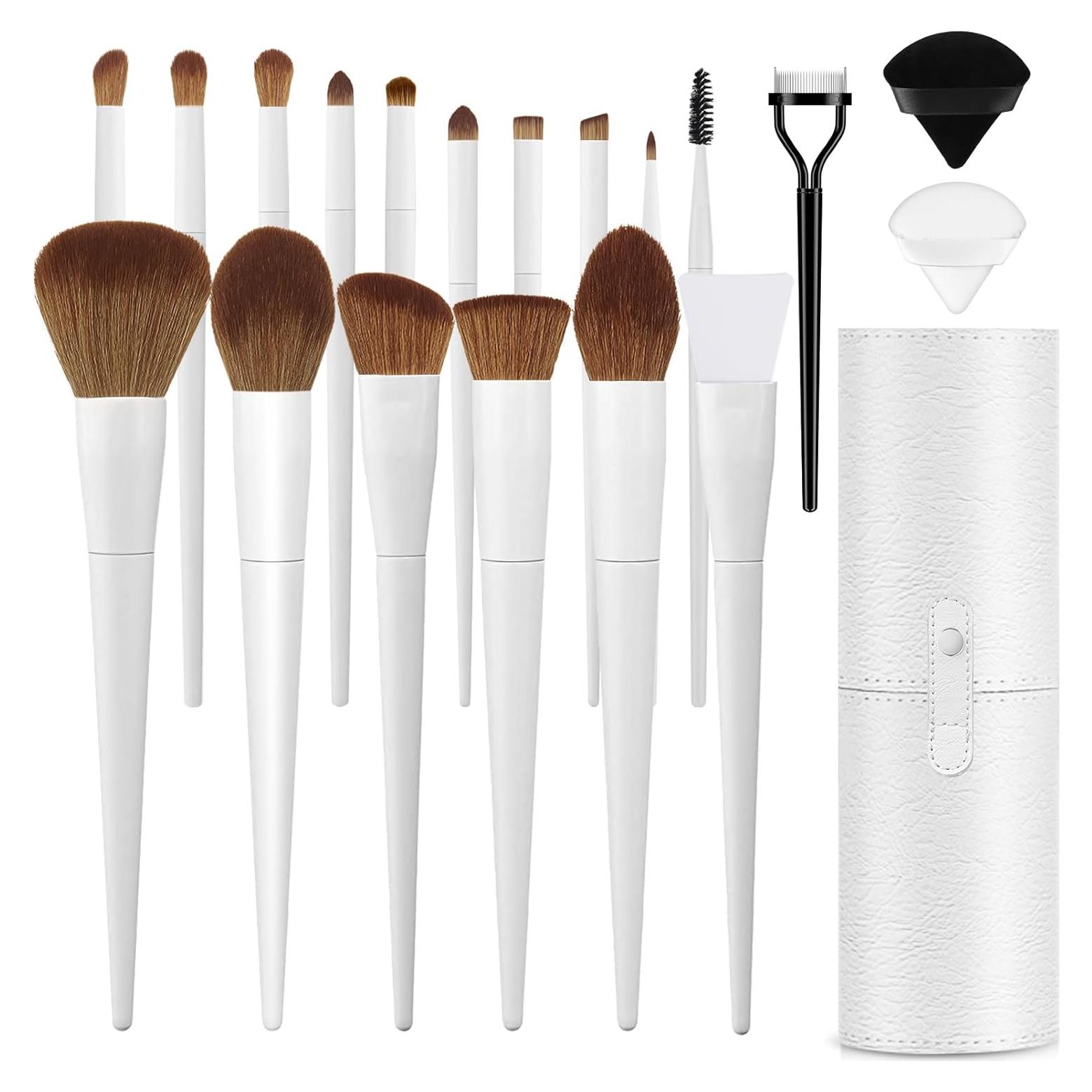 Juego de Brochas de Maquillaje LUXBRU 20 Piezas con Estuche