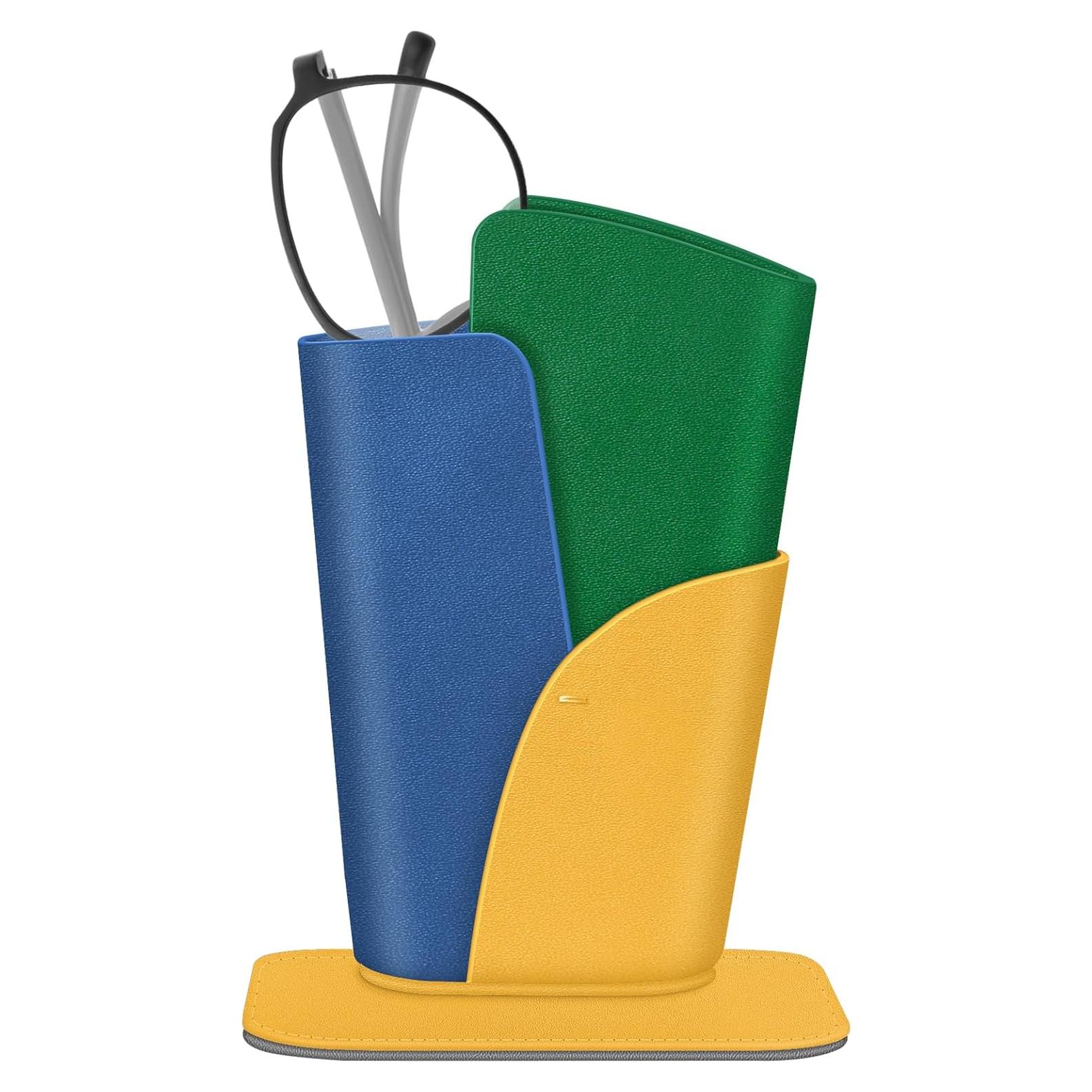 Soporte para Gafas Fintie - Estuche de Cuero Vegano Amarillo