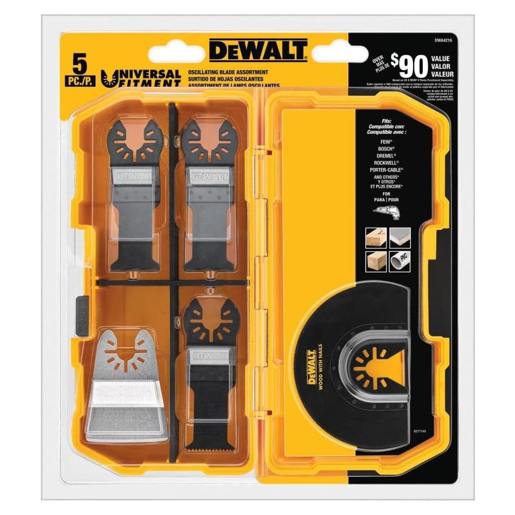 Kit de hojas oscilantes DEWALT DWA4216, 5 piezas
