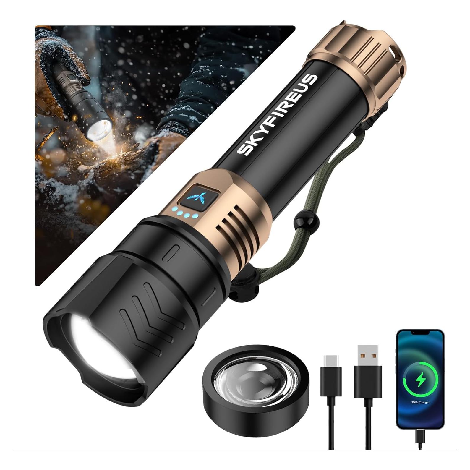 Linterna LED Recargable SKYFIRE 1500000lm Impermeable