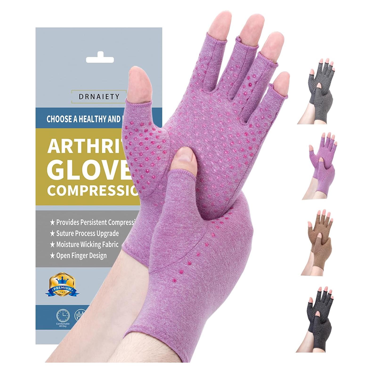 Guantes de Compresión DRNAIETY XL para Artritis Sin Dedos