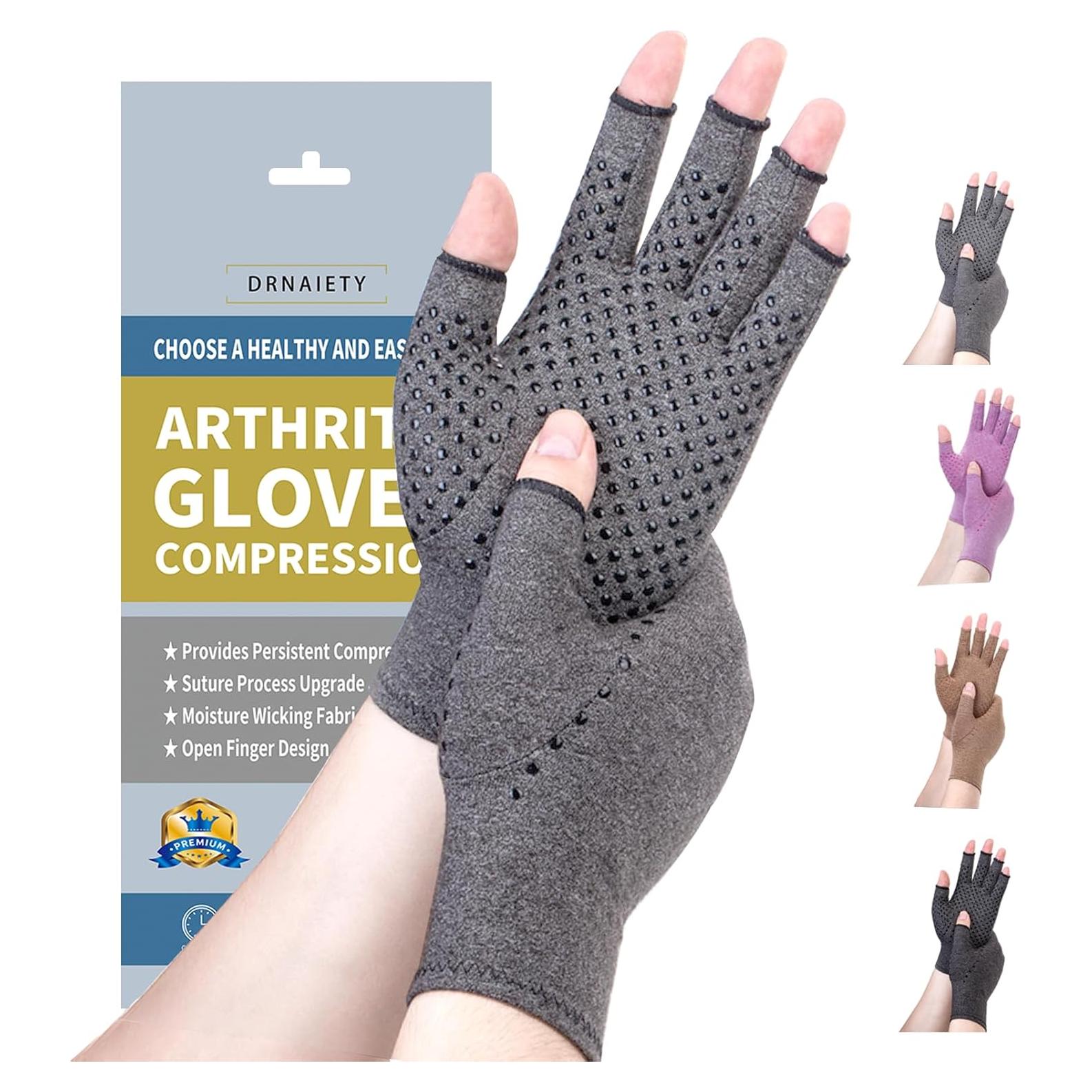 Guantes de Compresión DRNAIETY para Artritis - Gris M