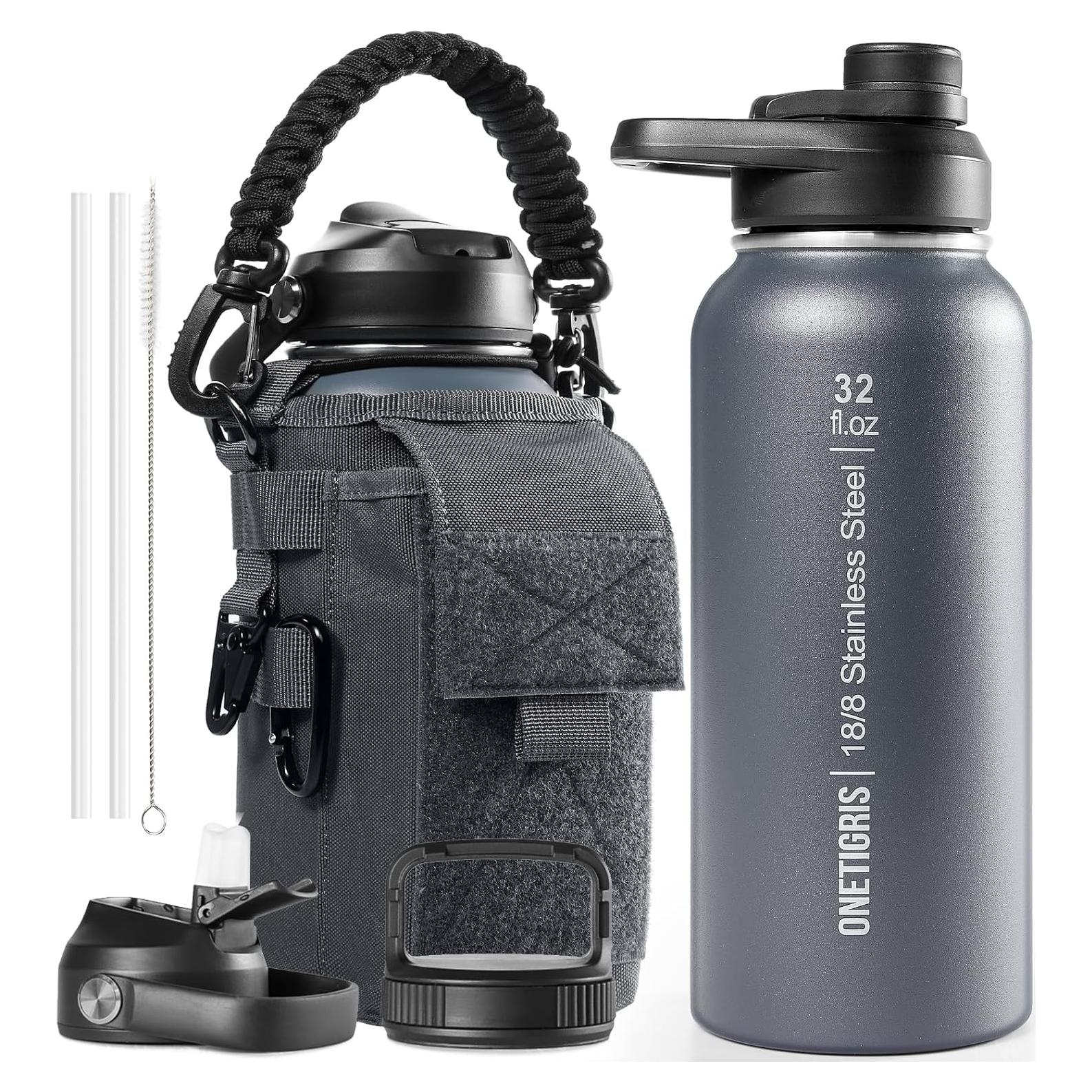 Botella de Agua Aislada OneTigris 0.95L con 3 Tapas