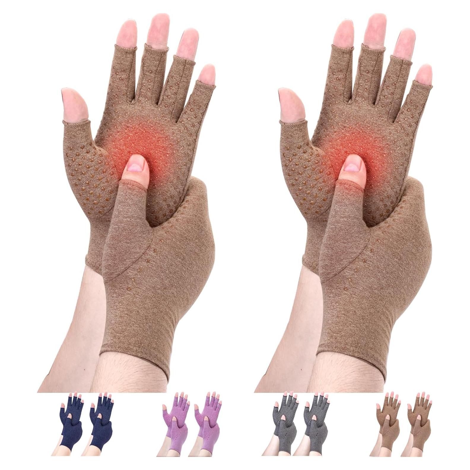 Guantes de Compresión DRNAIETY para Artritis XL Marrón