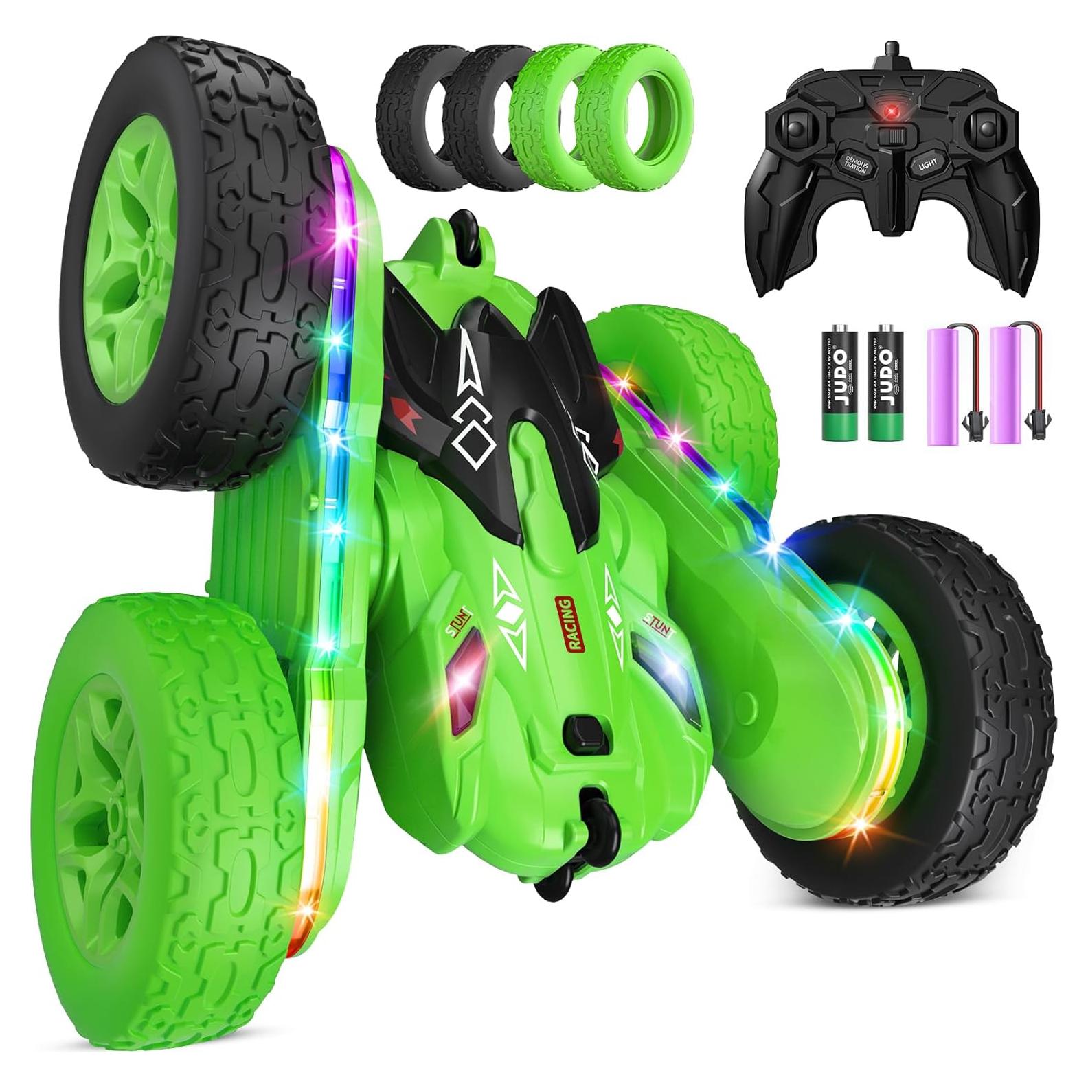 Coche RC Jimdella Acrobacias 360° LED Verde para Niños