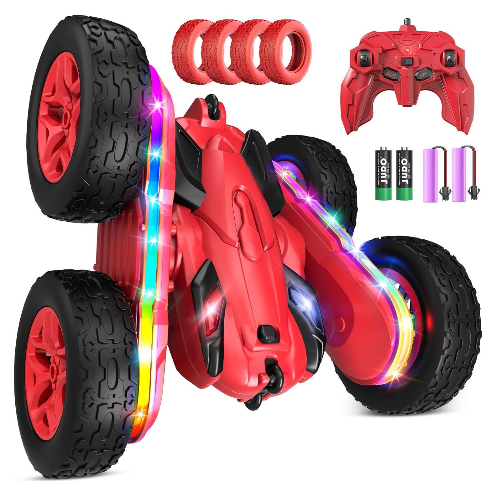 Coche RC Jimdella Acrobacias 360° con Luces LED Rojo