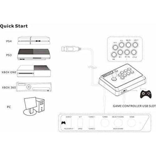 MAYFLASH F300 Joystick Arcade para Switch, PS4, Xbox, PC