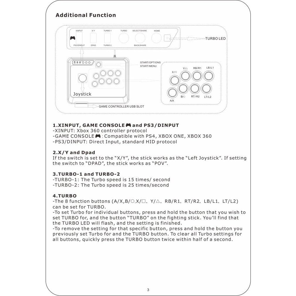 MAYFLASH F300 Joystick Arcade para Switch, PS4, Xbox, PC