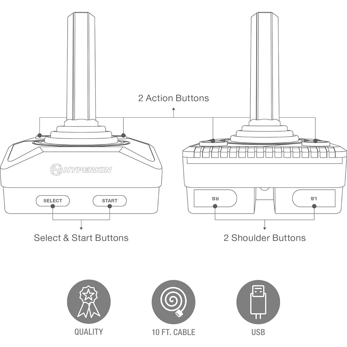 Controlador de juego USB Hyperkin Trooper 2 para PC y Mac