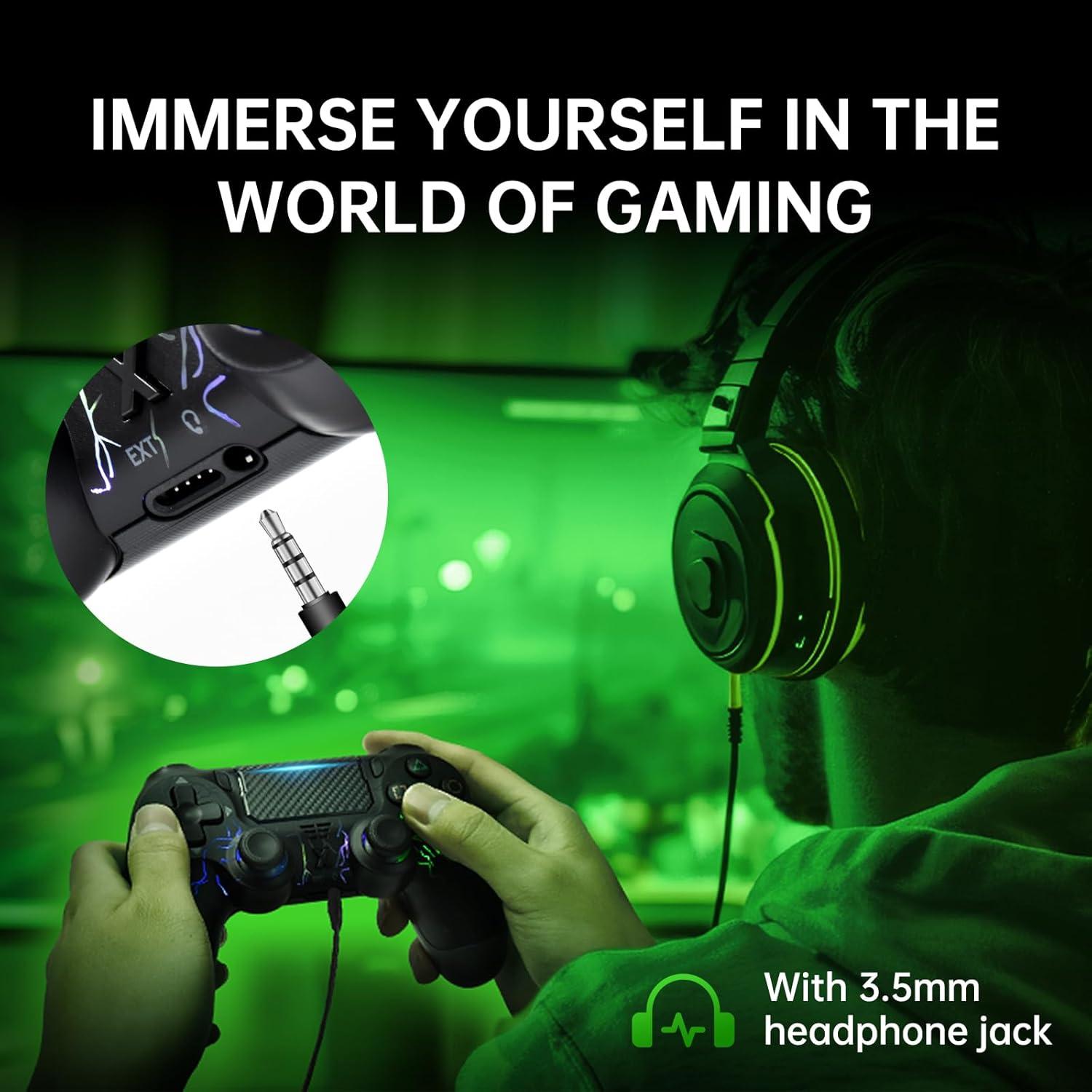 Controlador Inalámbrico mone PS4/PC - RGB - Negro