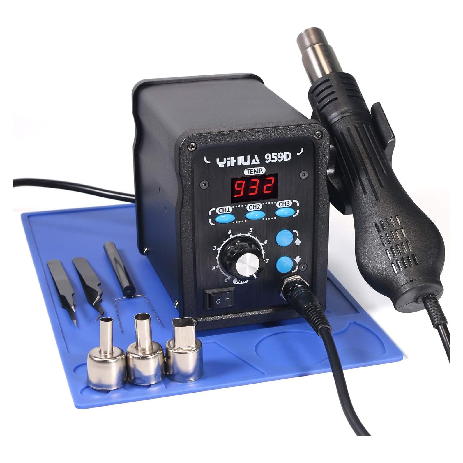 Estación de Rework YIHUA 959D Aire Caliente 3 Canales 500°C