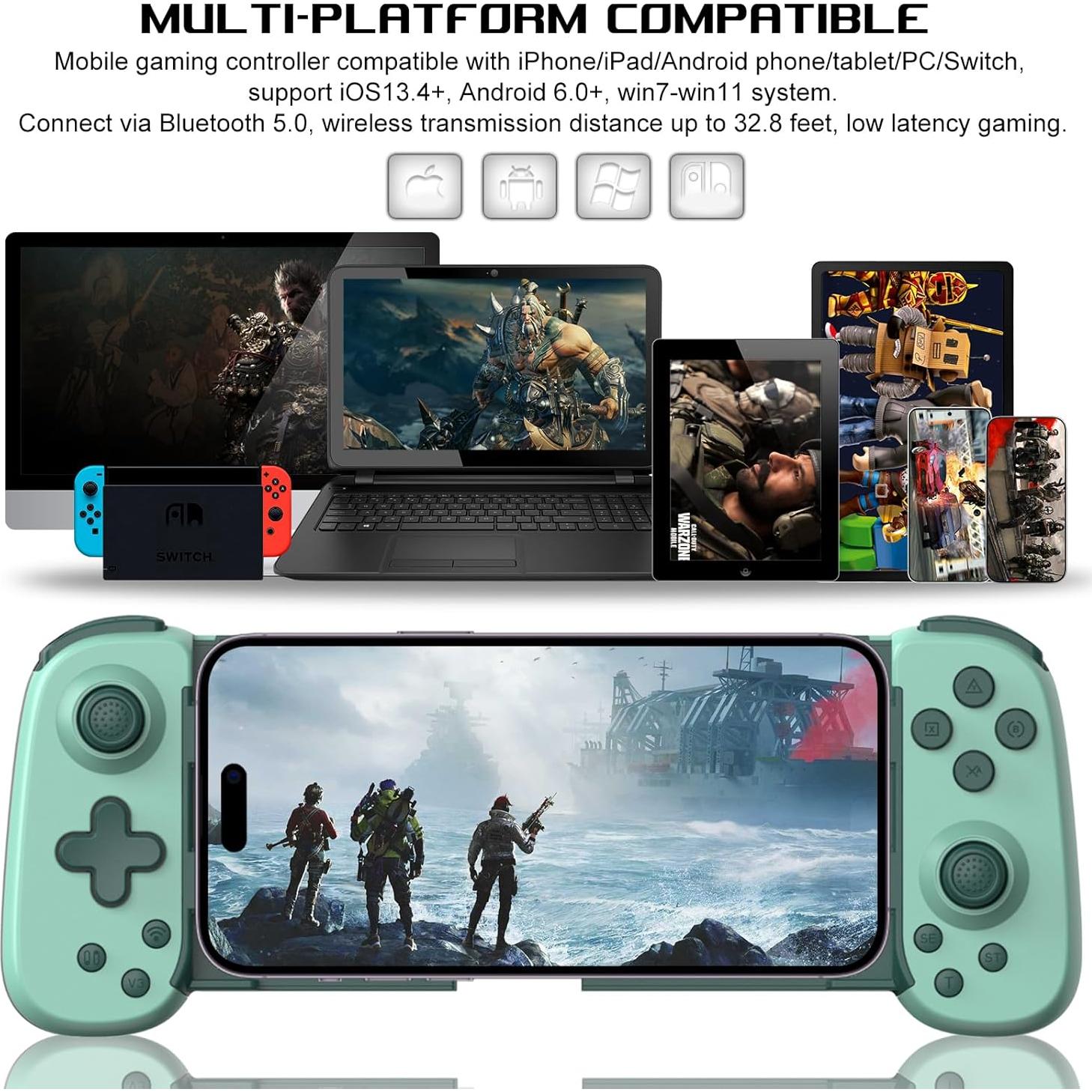 Controlador de Juegos Móvil arVin para Android/iOS - Gamepad Inalámbrico