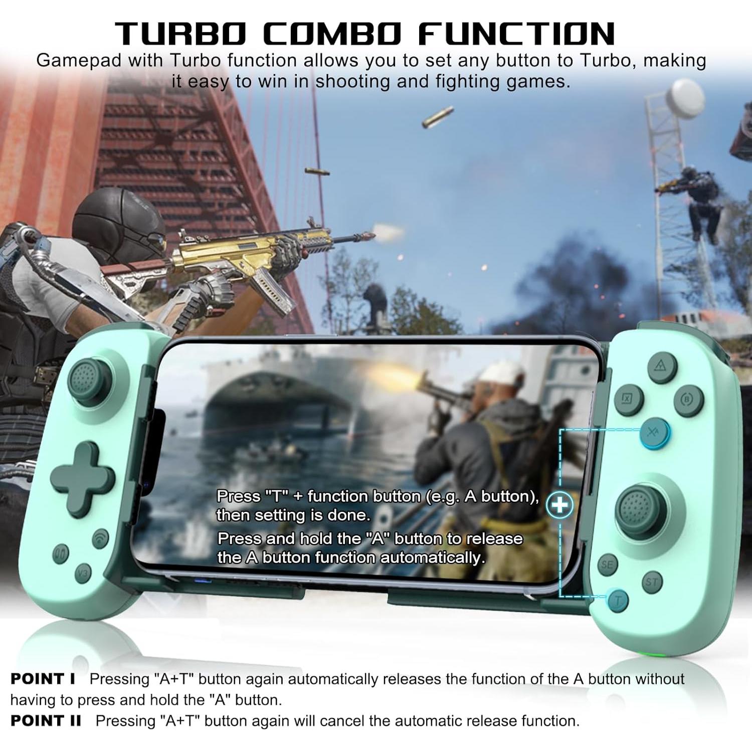 Controlador de Juegos Móvil arVin para Android/iOS - Gamepad Inalámbrico