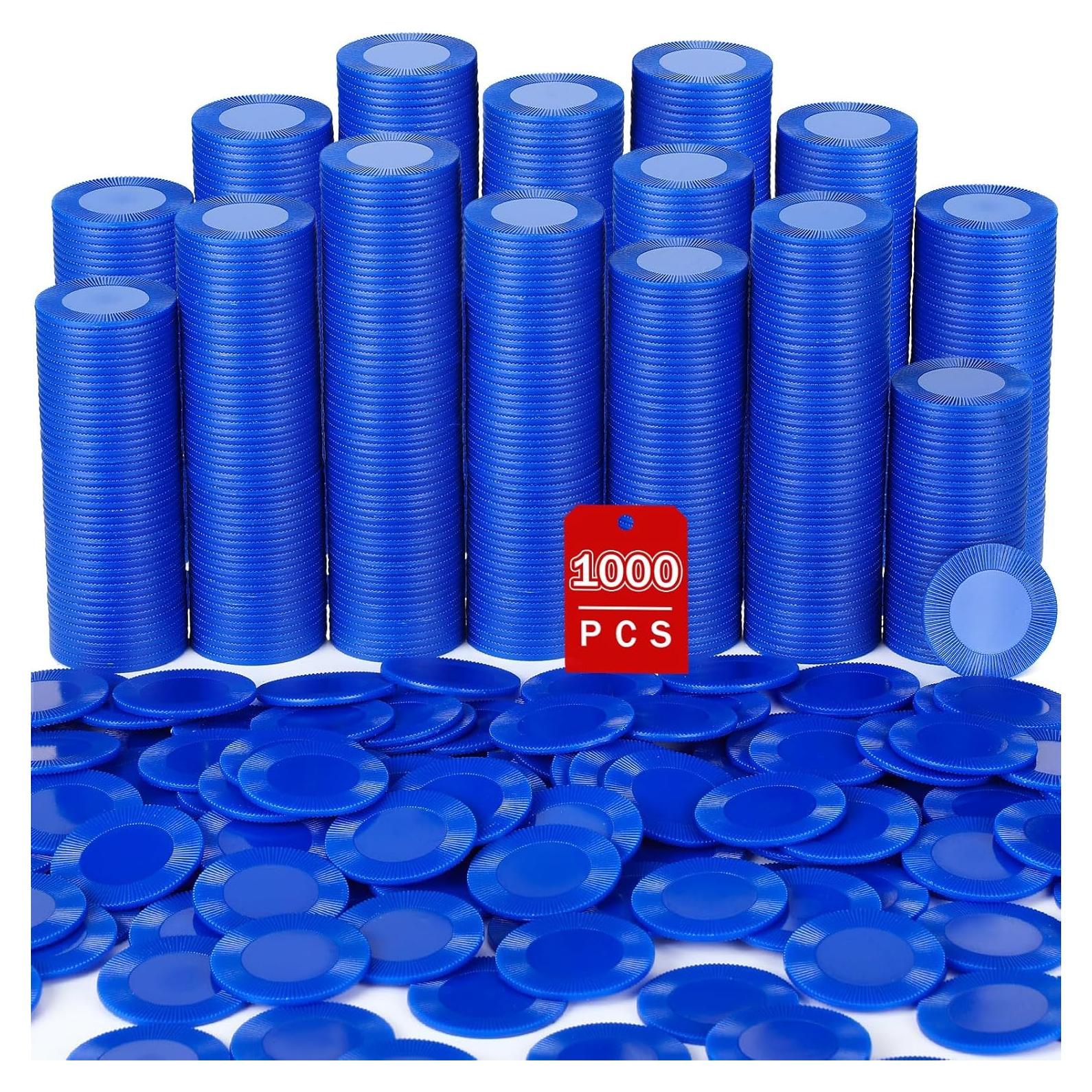 Fichas de Póker Leitee 1000 Pcs Plástico Azul 3.81 cm