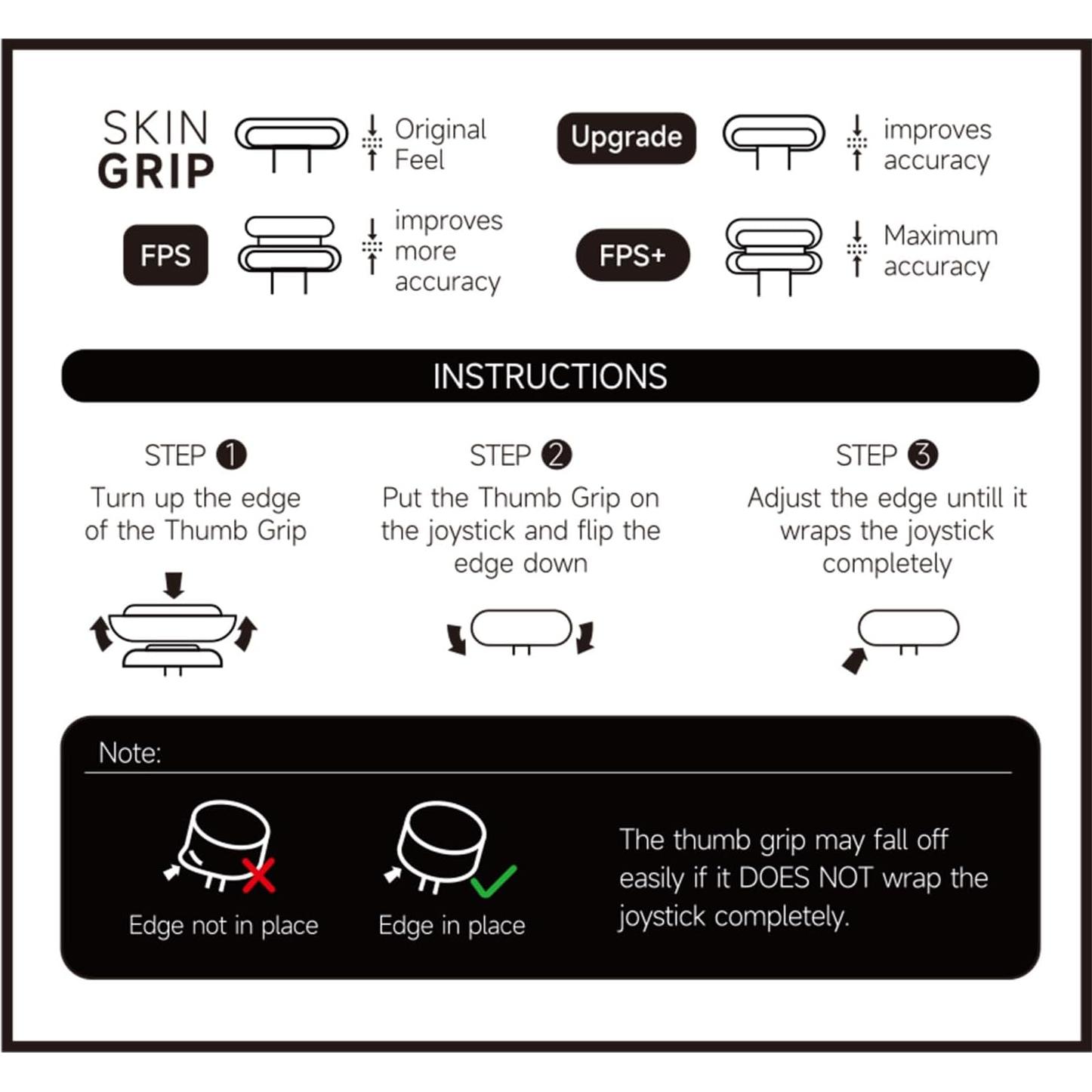 Empuñaduras Joystick JEMDO para PS5/PS4/Switch Pro, 6 Piezas