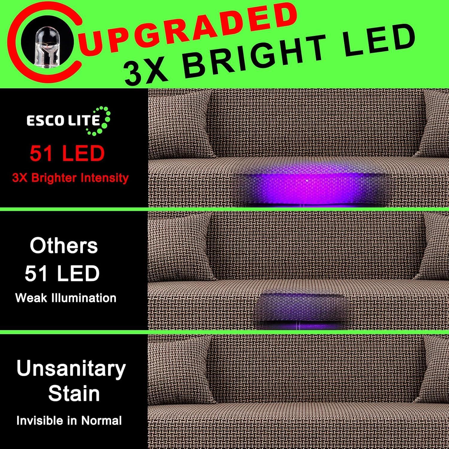 Linterna UV Escolite 51 LED Luz Negra para Detección de Manchas