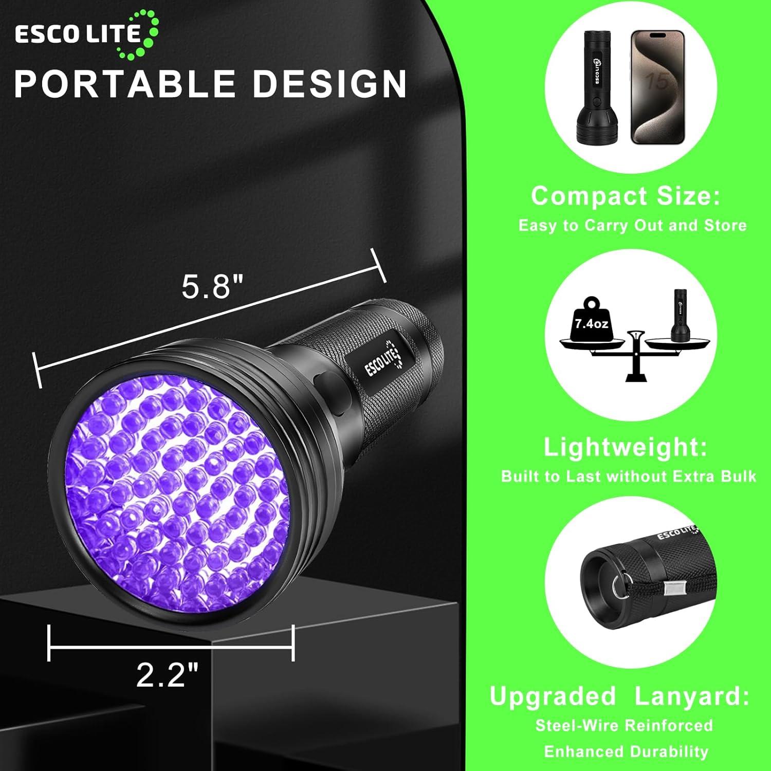 Linterna UV Escolite 51 LED Luz Negra para Detección de Manchas