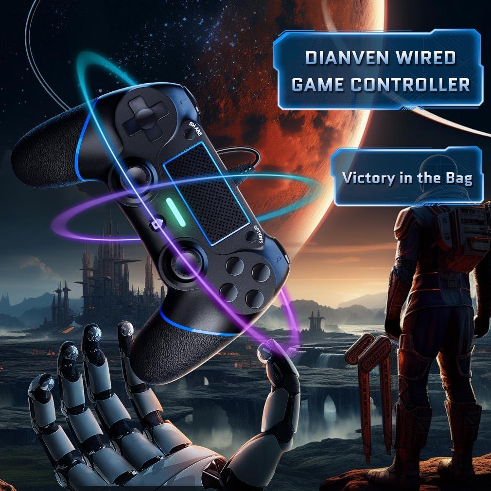 Controlador con cable DIANVEN para PS4 y PC 1.98m