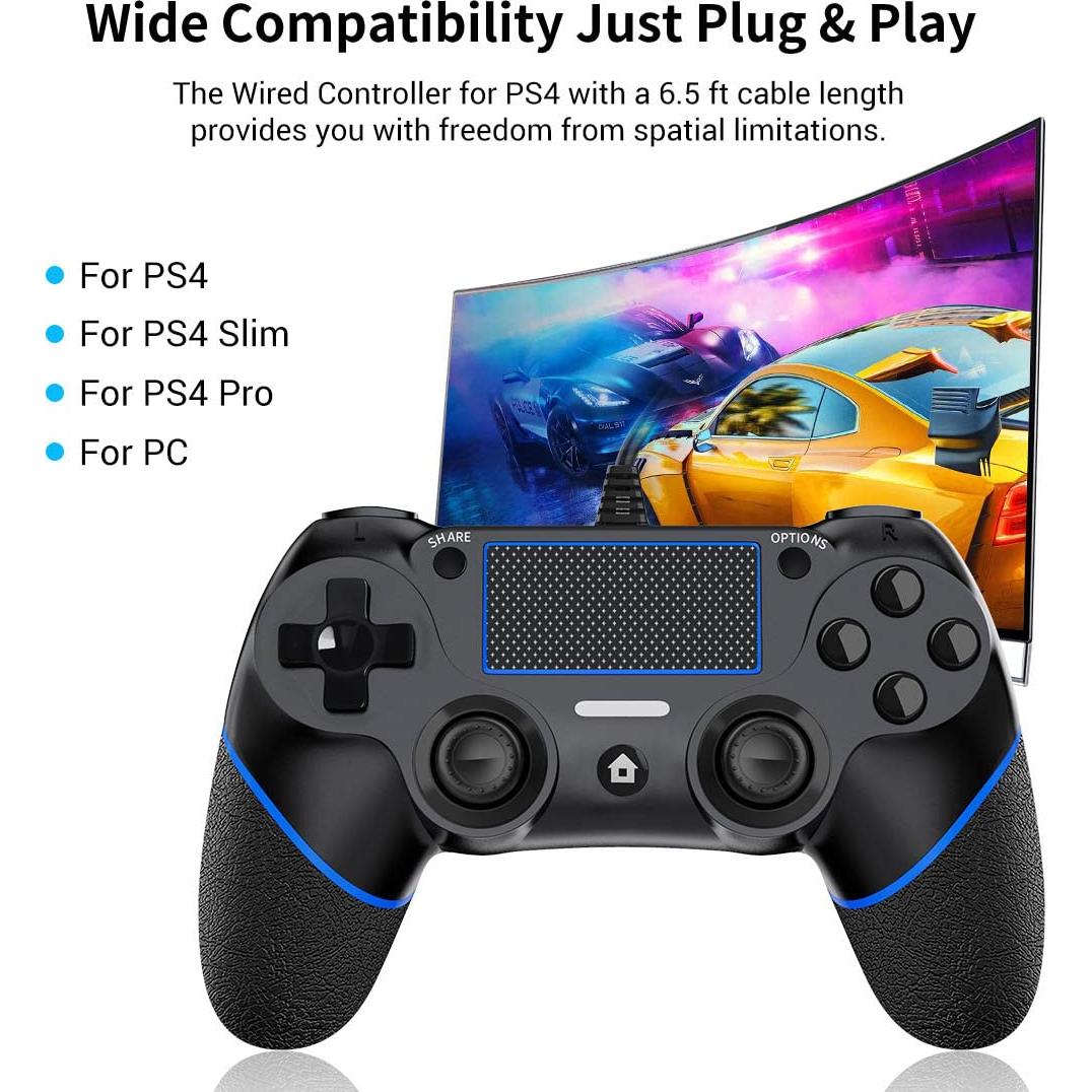 Controlador con cable DIANVEN para PS4 y PC 1.98m