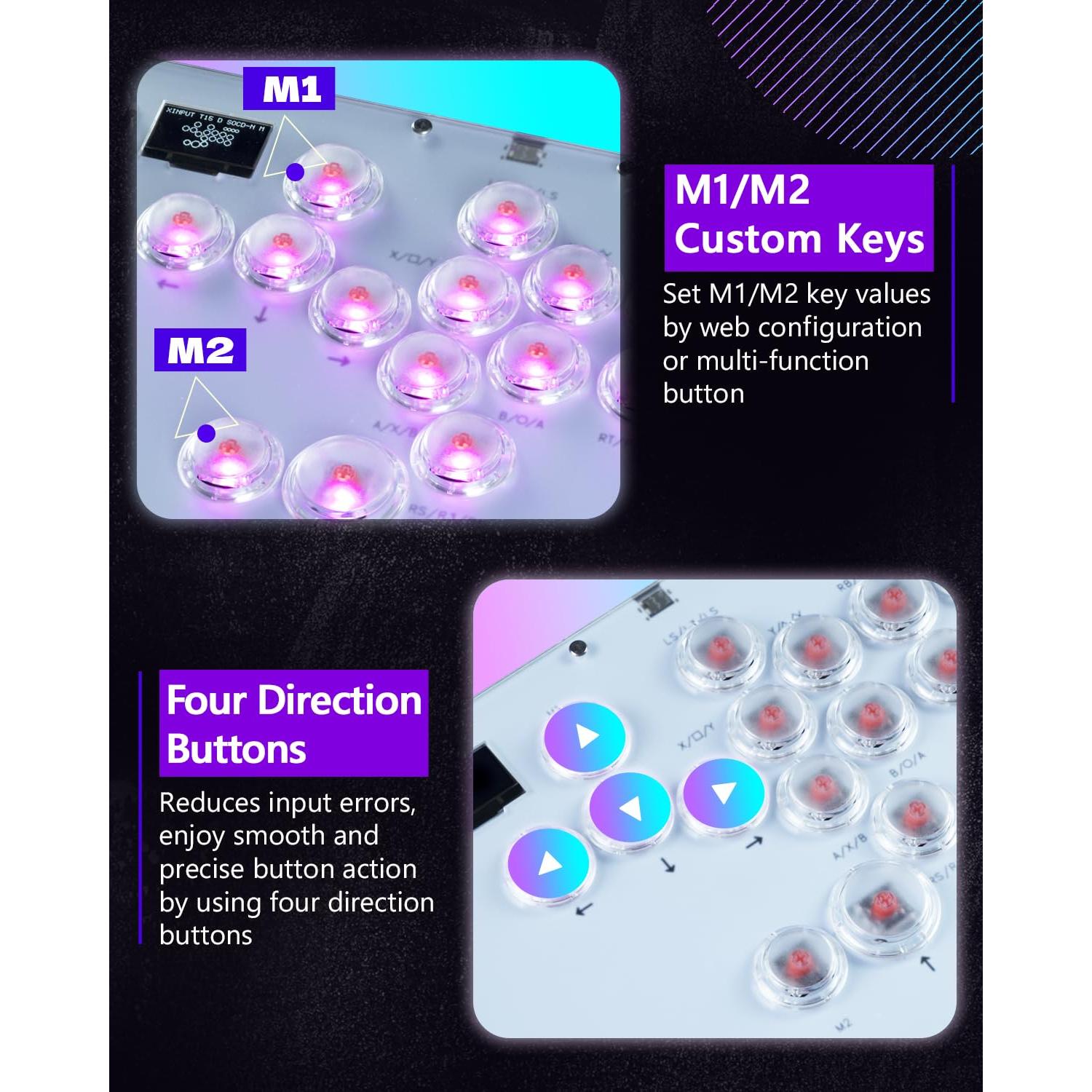 Controlador de Arcade GuileKeys GK-16 Blanco con RGB