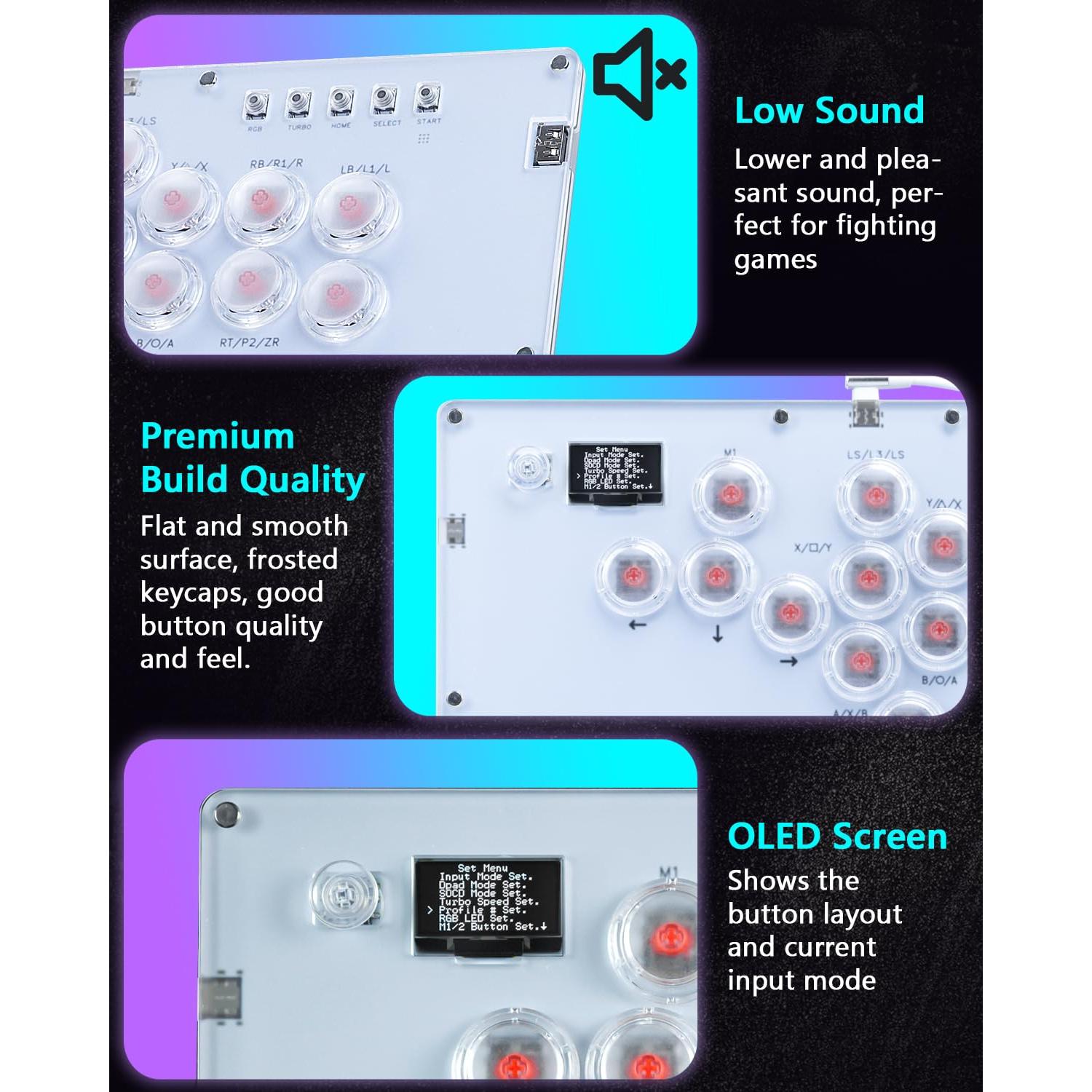 Controlador de Arcade GuileKeys GK-16 Blanco con RGB