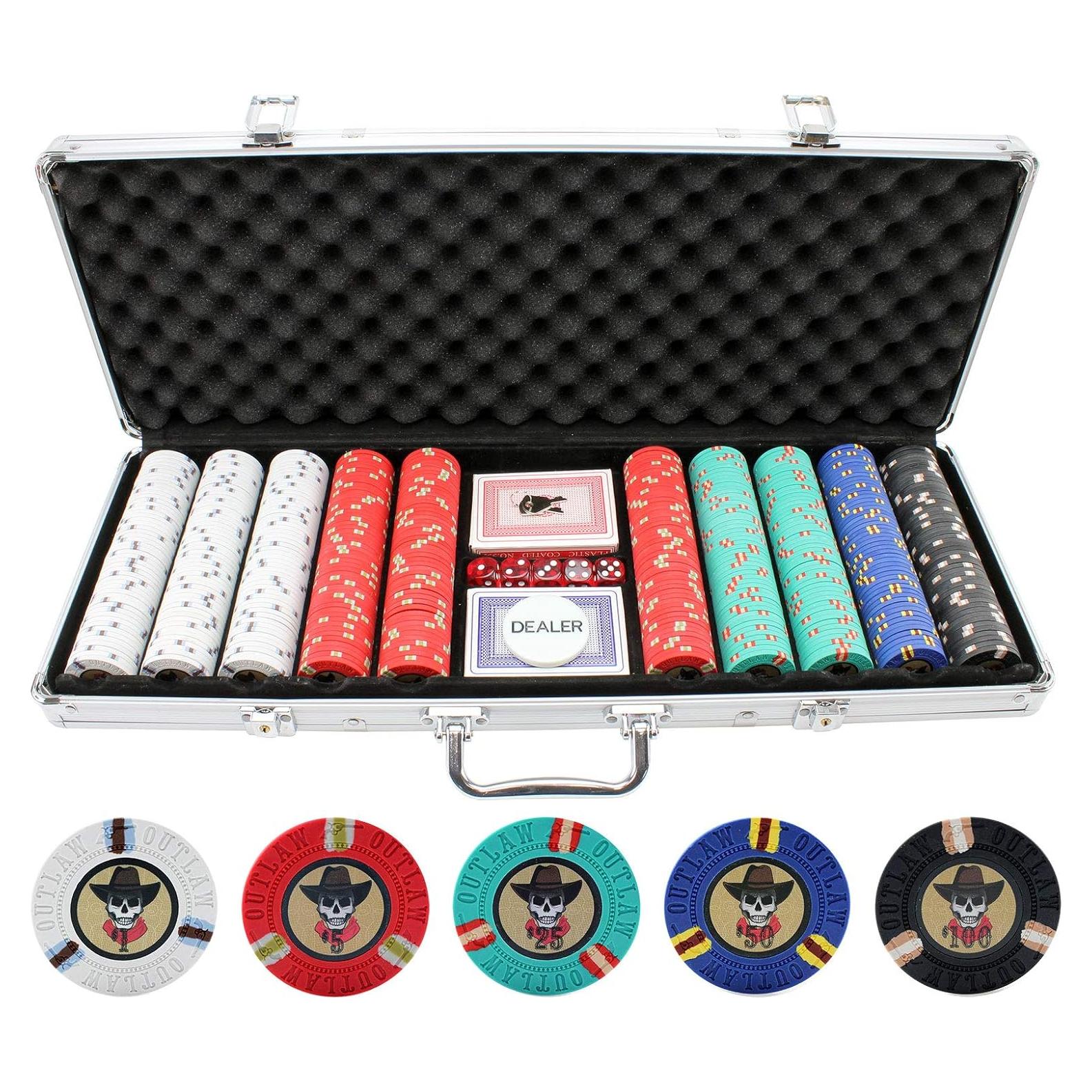 Juego de Fichas de Póker 500 Piezas - Versa Games Outlaw