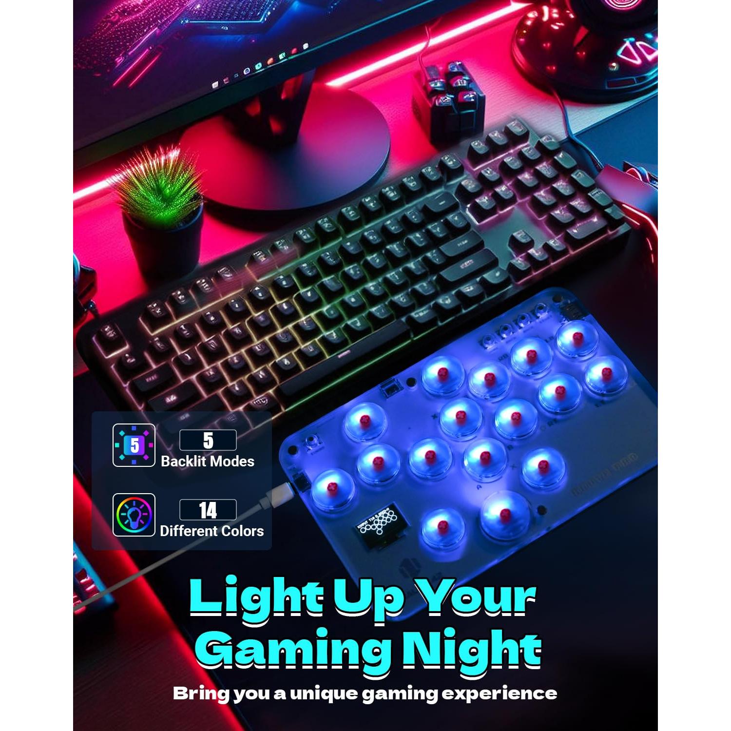 Controlador Arcade Sehawei S16 RGB Turbo para PC y Consolas