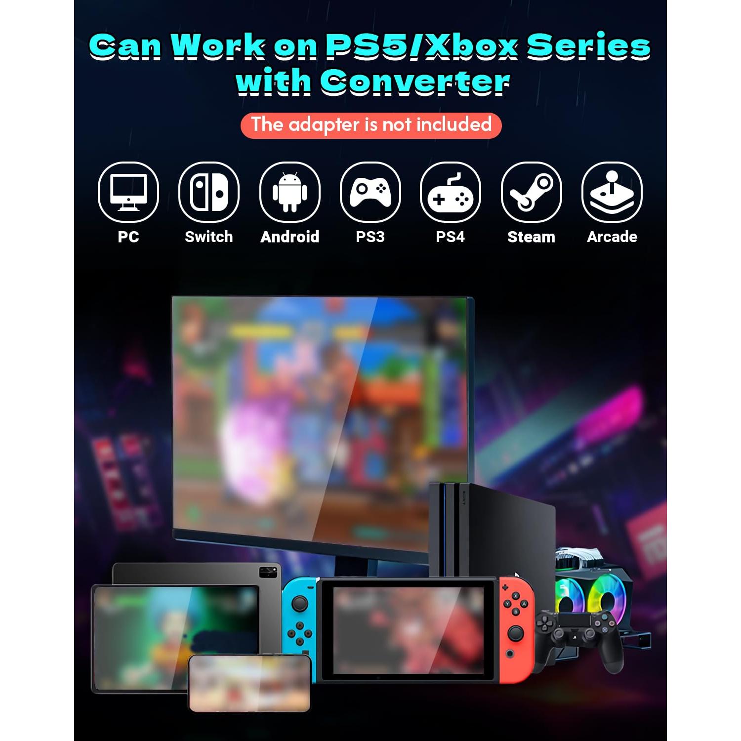 Controlador Arcade Sehawei S16 RGB Turbo para PC y Consolas