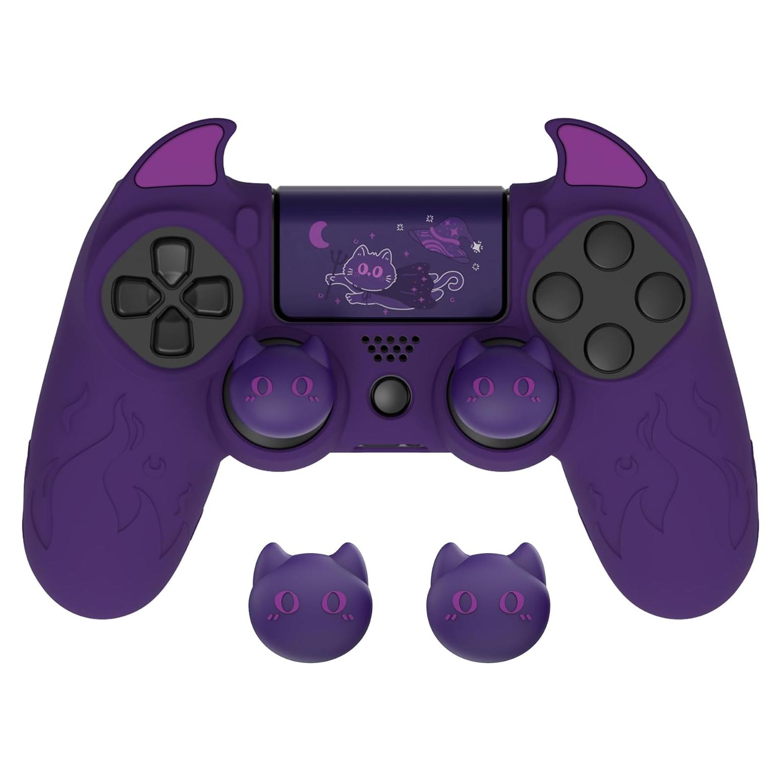 Funda Silicona Antideslizante PlayVital para Controlador PS4 - Morado