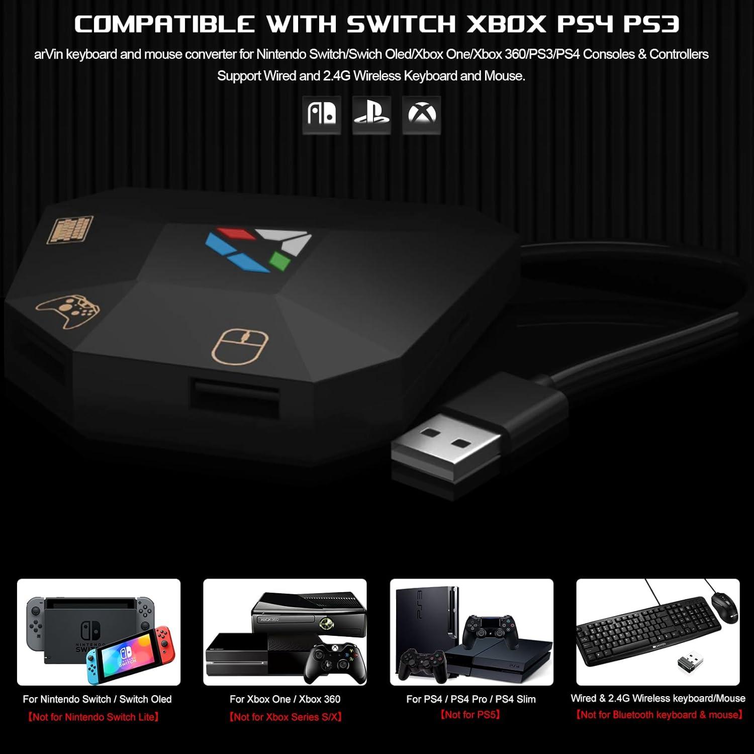 Adaptador de Teclado y Ratón arVin para Consolas PS4/Xbox