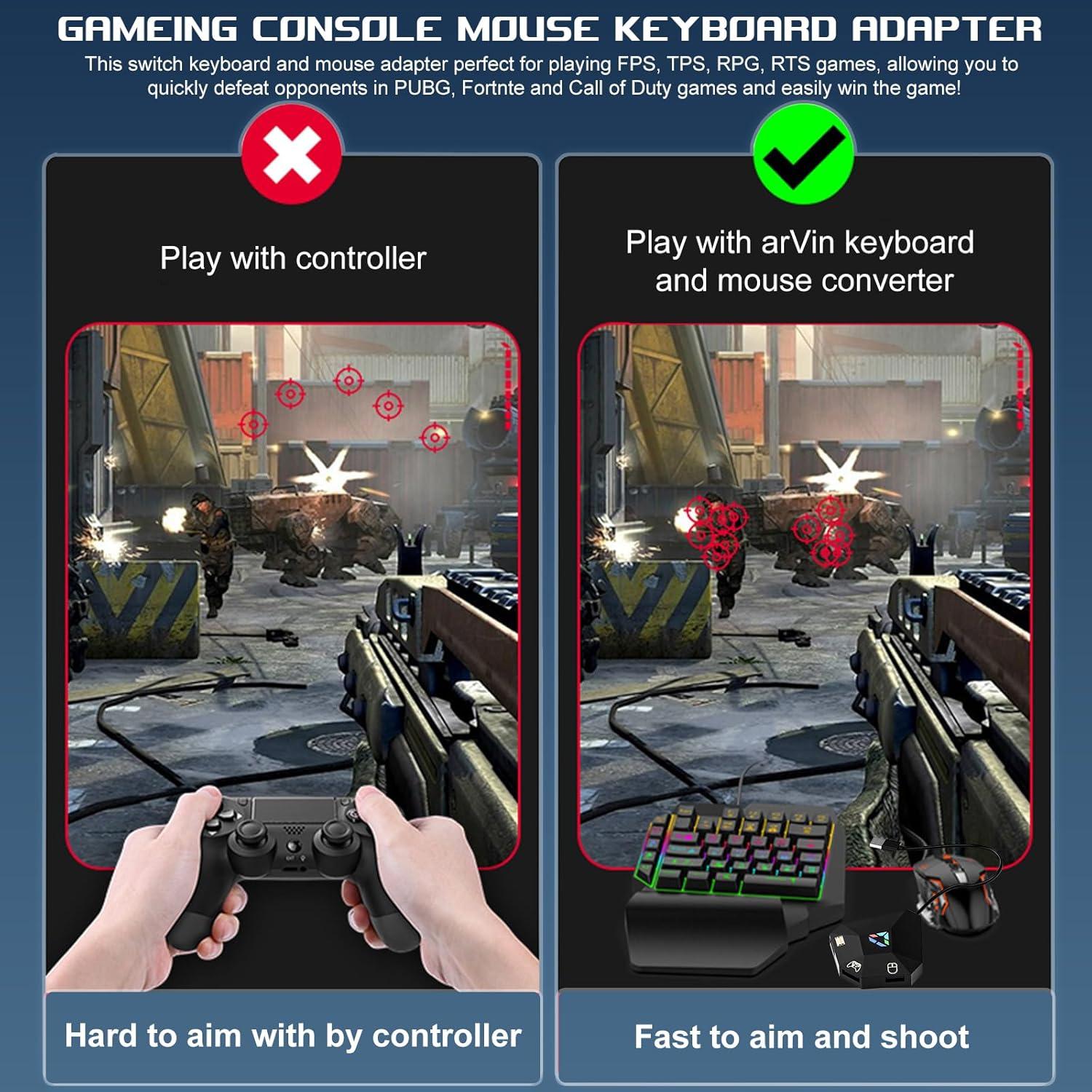 Adaptador de Teclado y Ratón arVin para Consolas PS4/Xbox