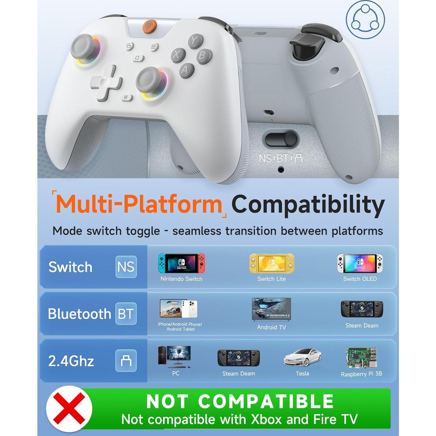 Controlador Inalámbrico EasySMX X05 para PC y Android - RGB