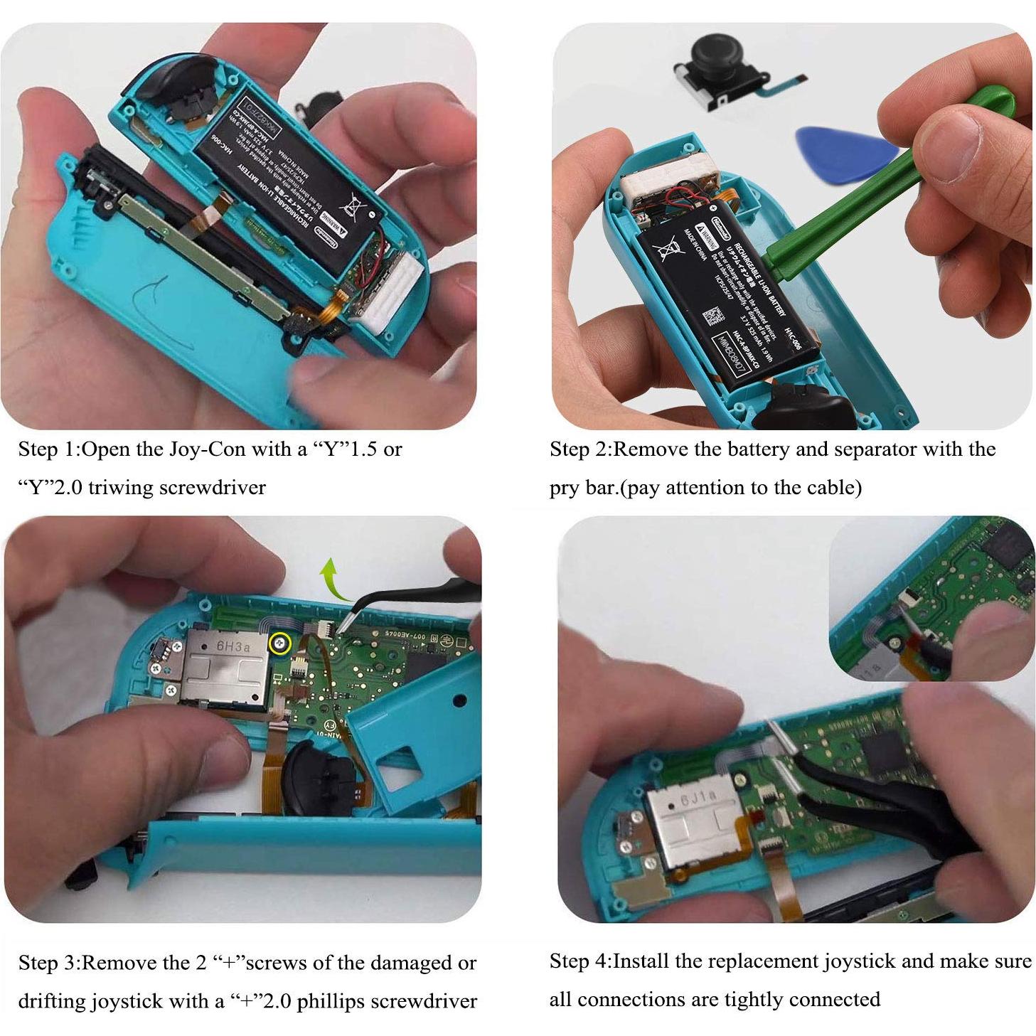 Kit Reparación Joycon LONANDY 2 Piezas para Nintendo Switch