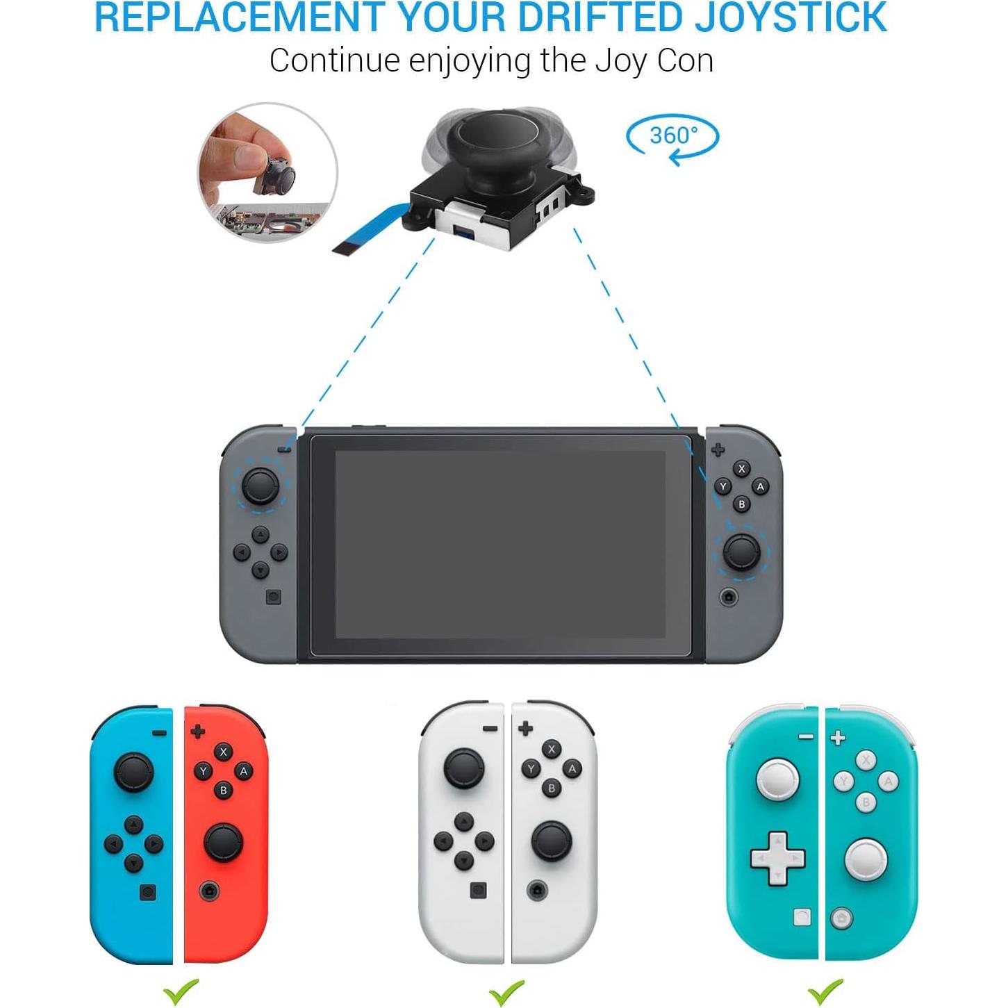 Reemplazo JoyCon JAOYSTII 4 Piezas para Nintendo Switch