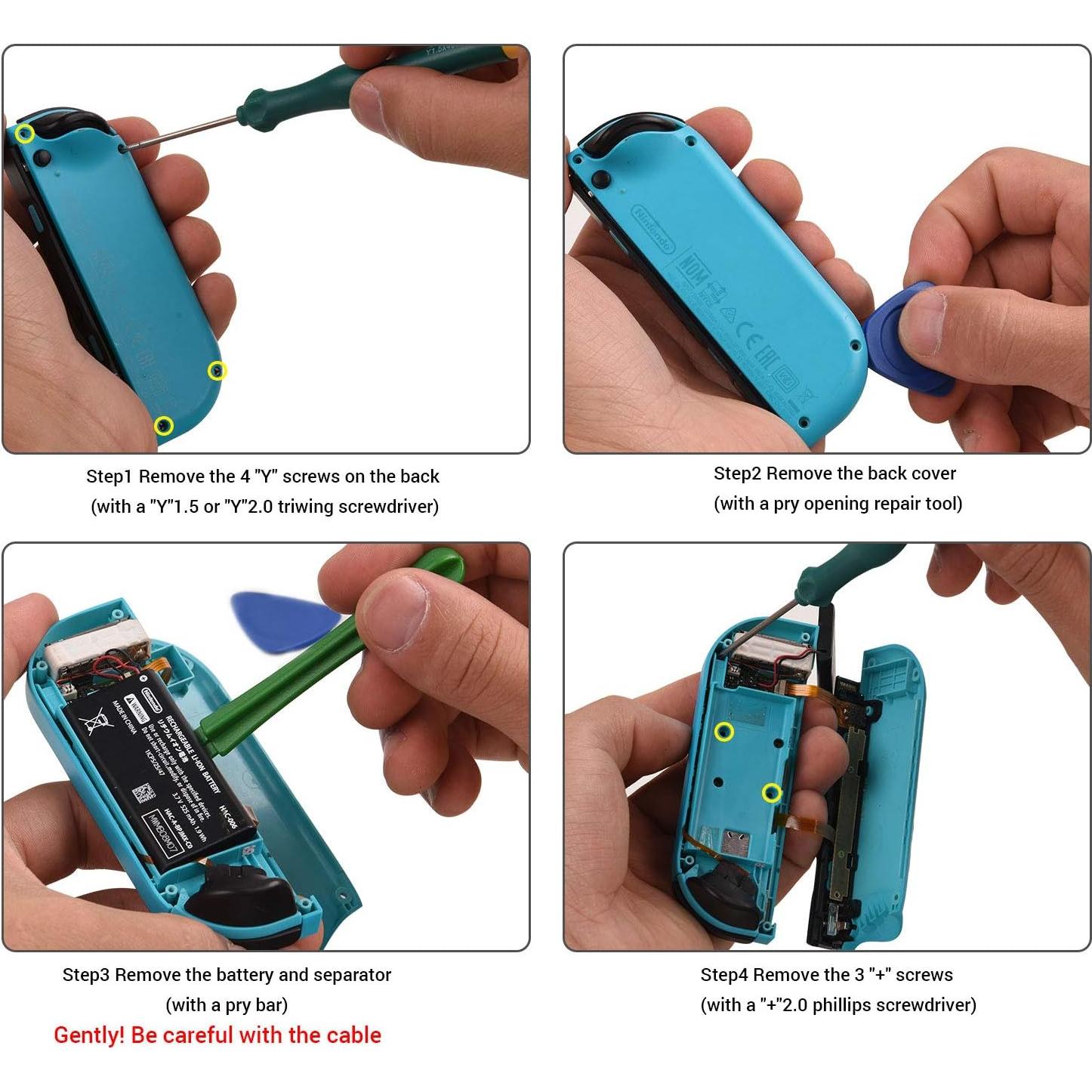 Reemplazo JoyCon JAOYSTII 4 Piezas para Nintendo Switch