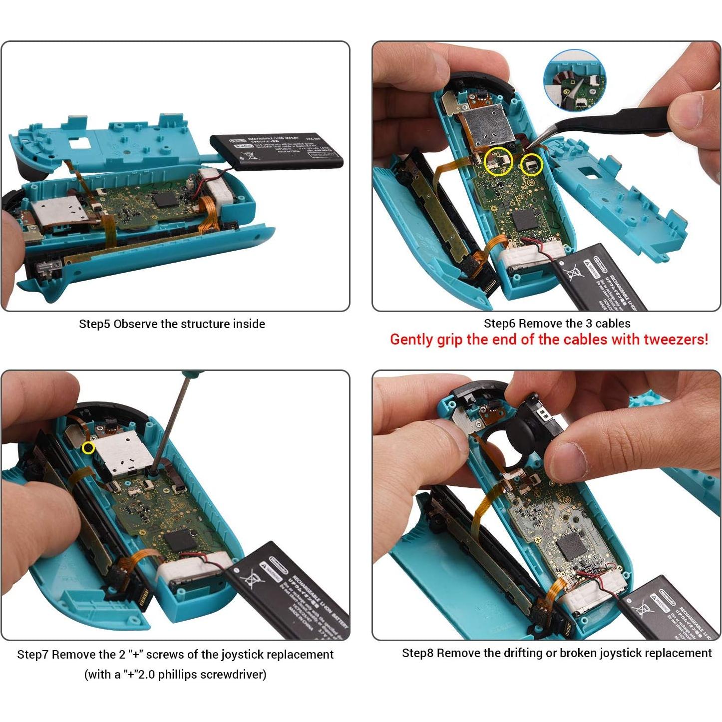 Reemplazo JoyCon JAOYSTII 4 Piezas para Nintendo Switch